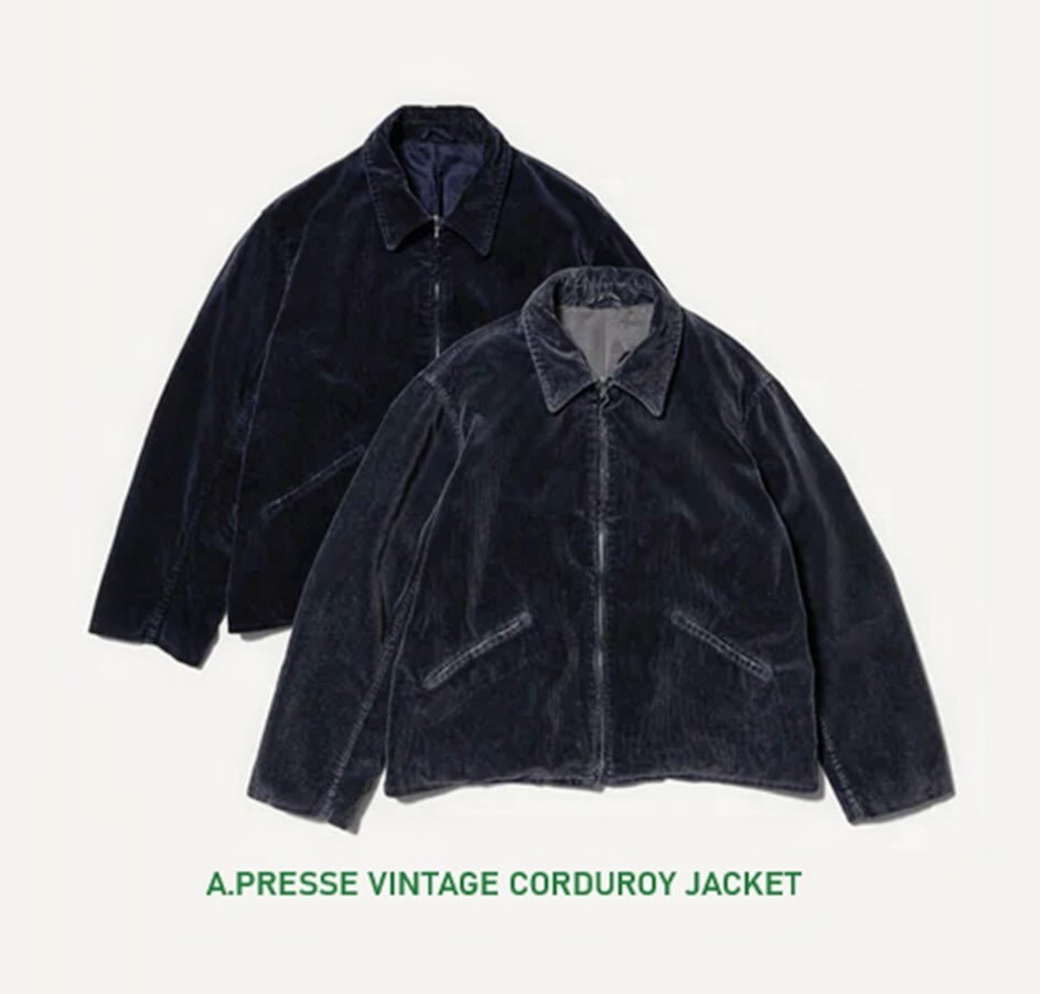 RE-STOCK: A.PRESSE VINTAGE CORDUROY JACKET - NAVY SIZE 2 PRE ORDER ITEM (預訂中)