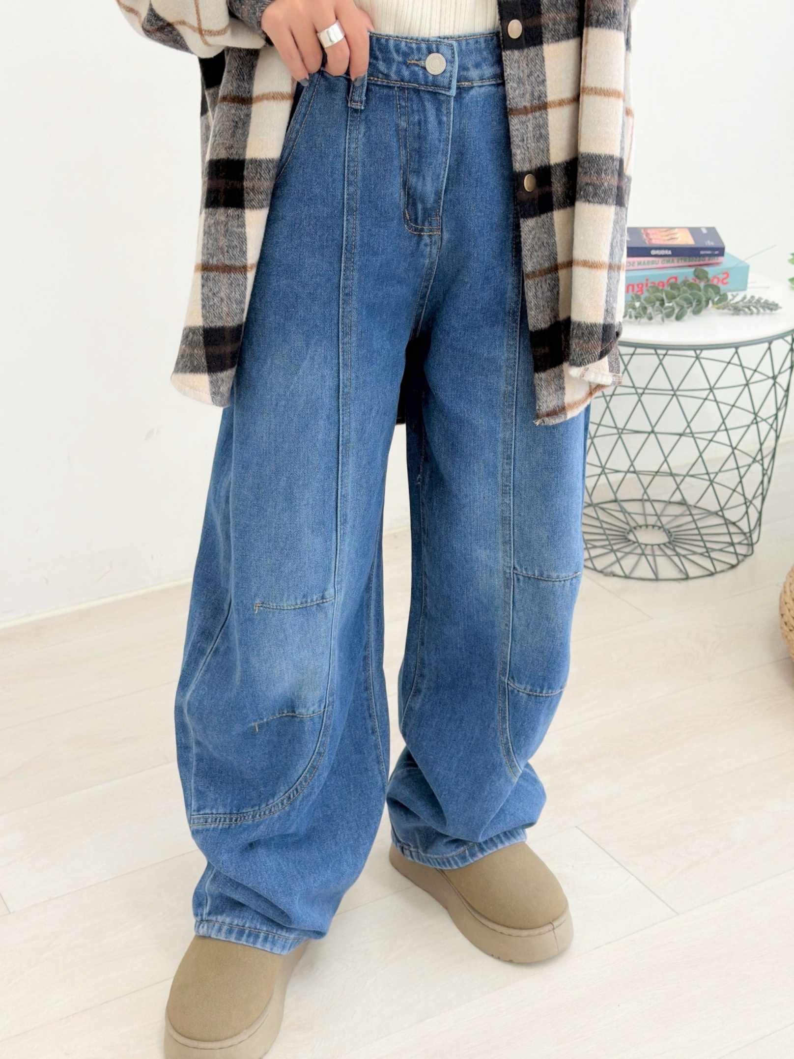 法朵Fado shop｜造型車線彎刀寬版牛仔褲三色 2544004 S-XL