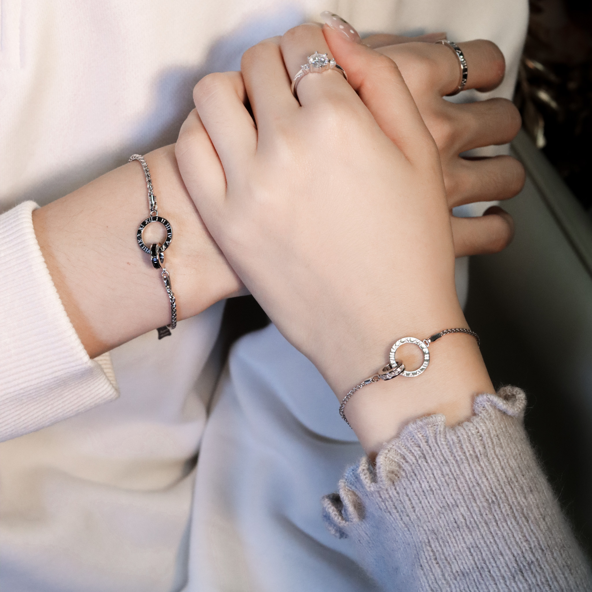 | 925純銀・白金 | 數著我們的小日子情侶手鏈 （男款 /女款） | BR1461 |