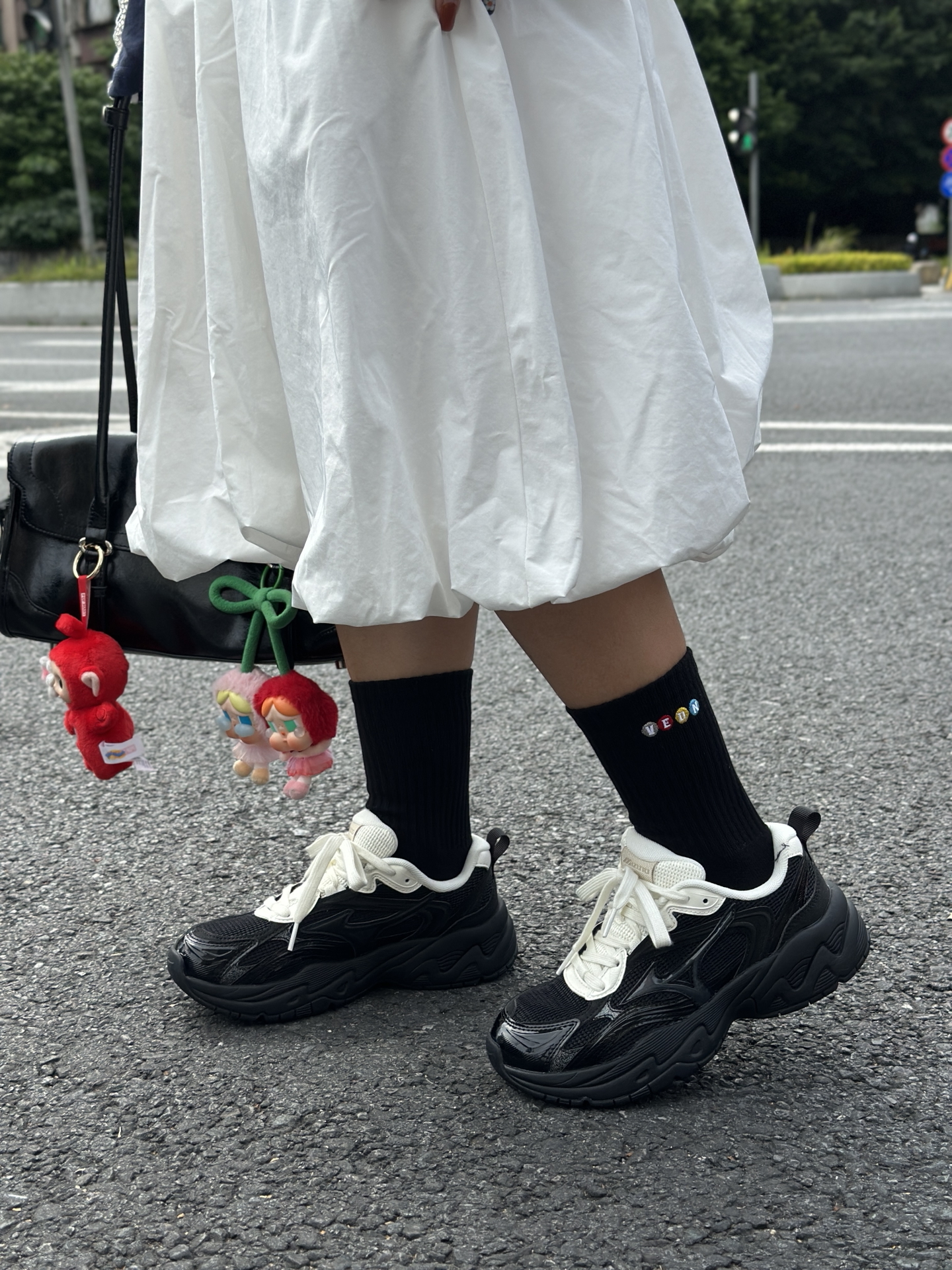 代購-Mizuno TRAINER 2K V2  漆皮撞色厚底增高減震 D1GH250402