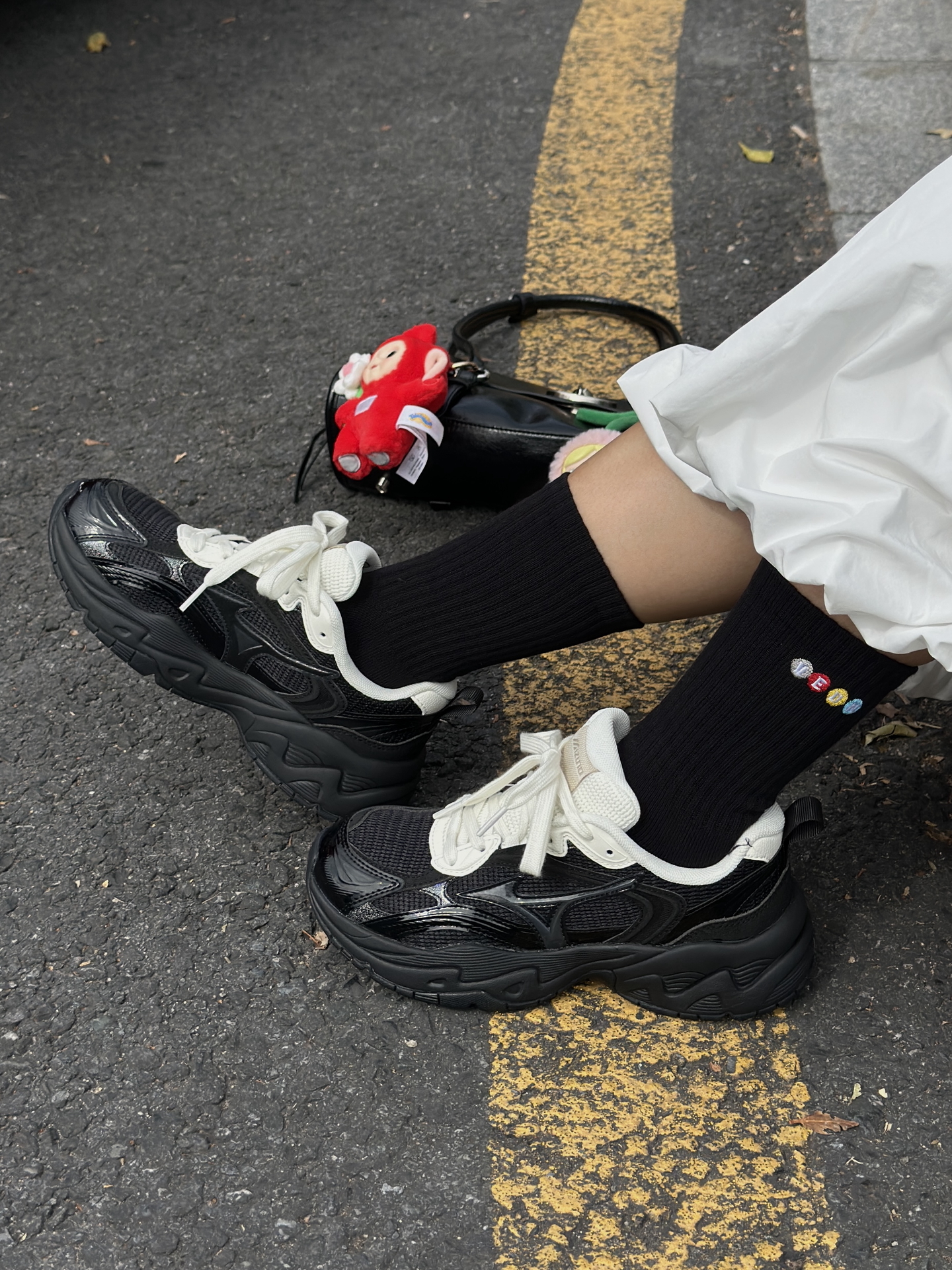 代購-Mizuno TRAINER 2K V2  漆皮撞色厚底增高減震 D1GH250402