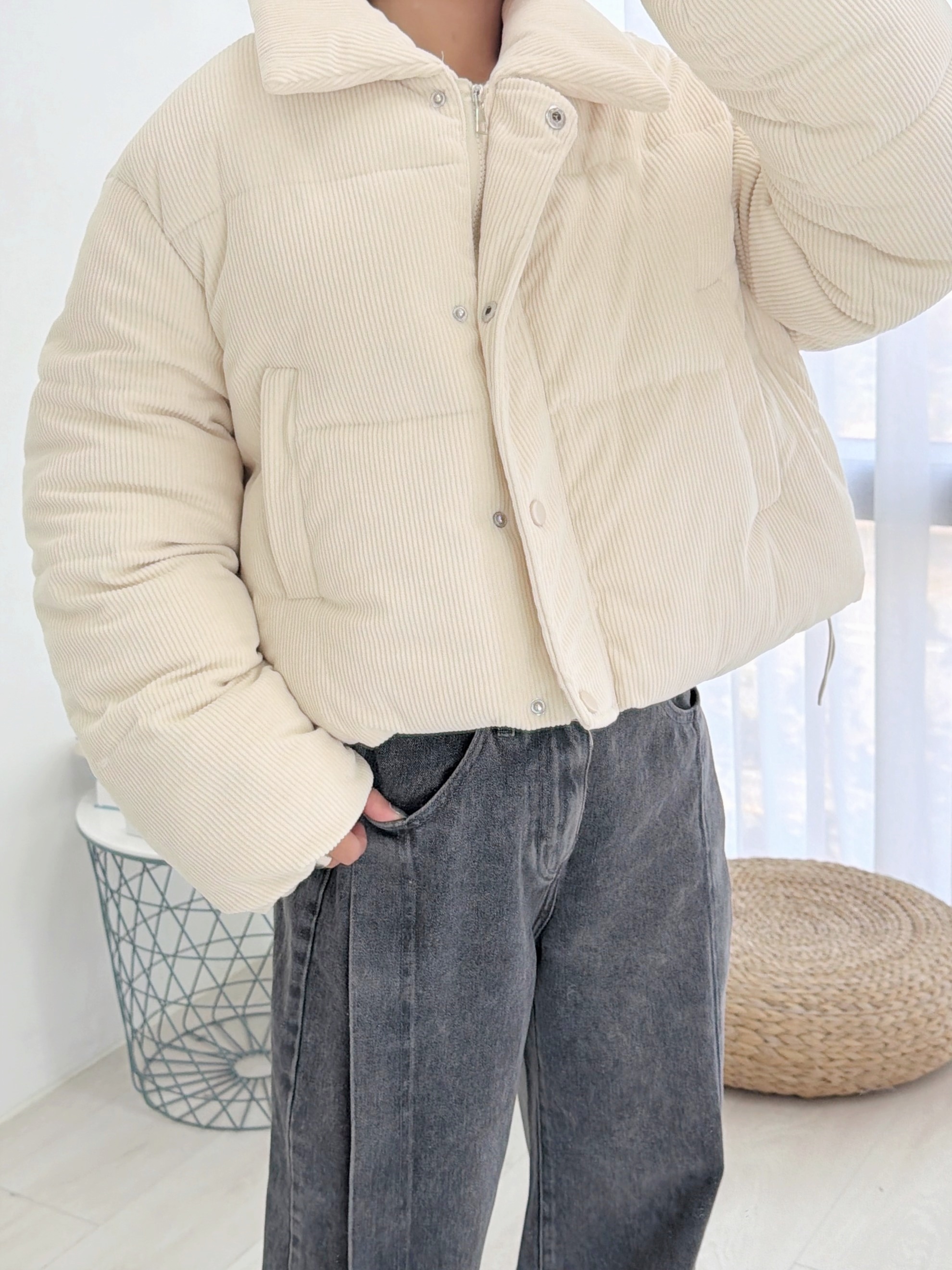 法朵Fado Shop｜燈芯絨鋪棉拉鍊外套 8924021 三色