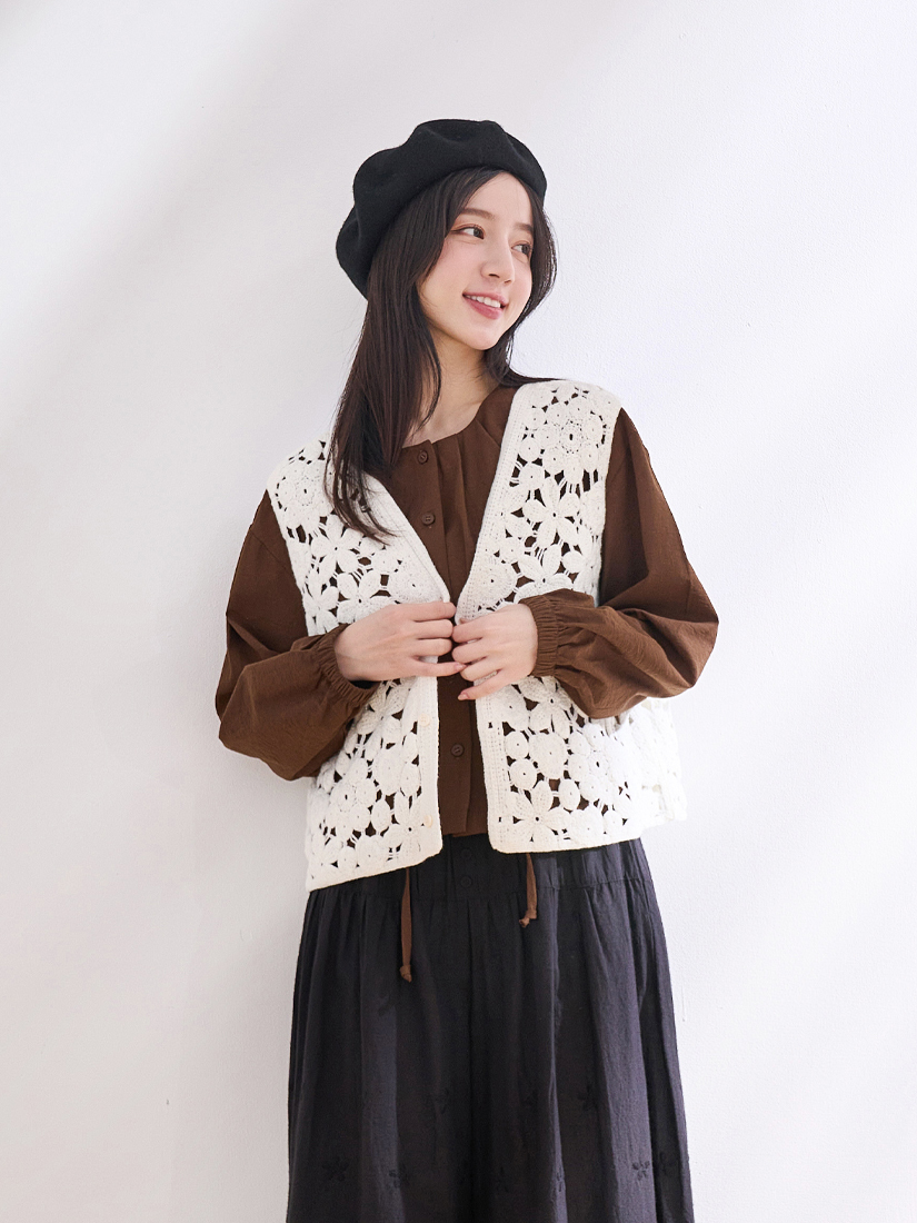 日系簡約領口抓褶抽繩短外套