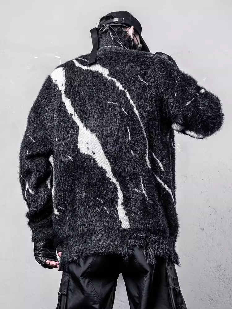 𝙏𝙀𝘾𝙃𝙒𝙀𝘼𝙍 暗黑撞色慵懶高領針織衫