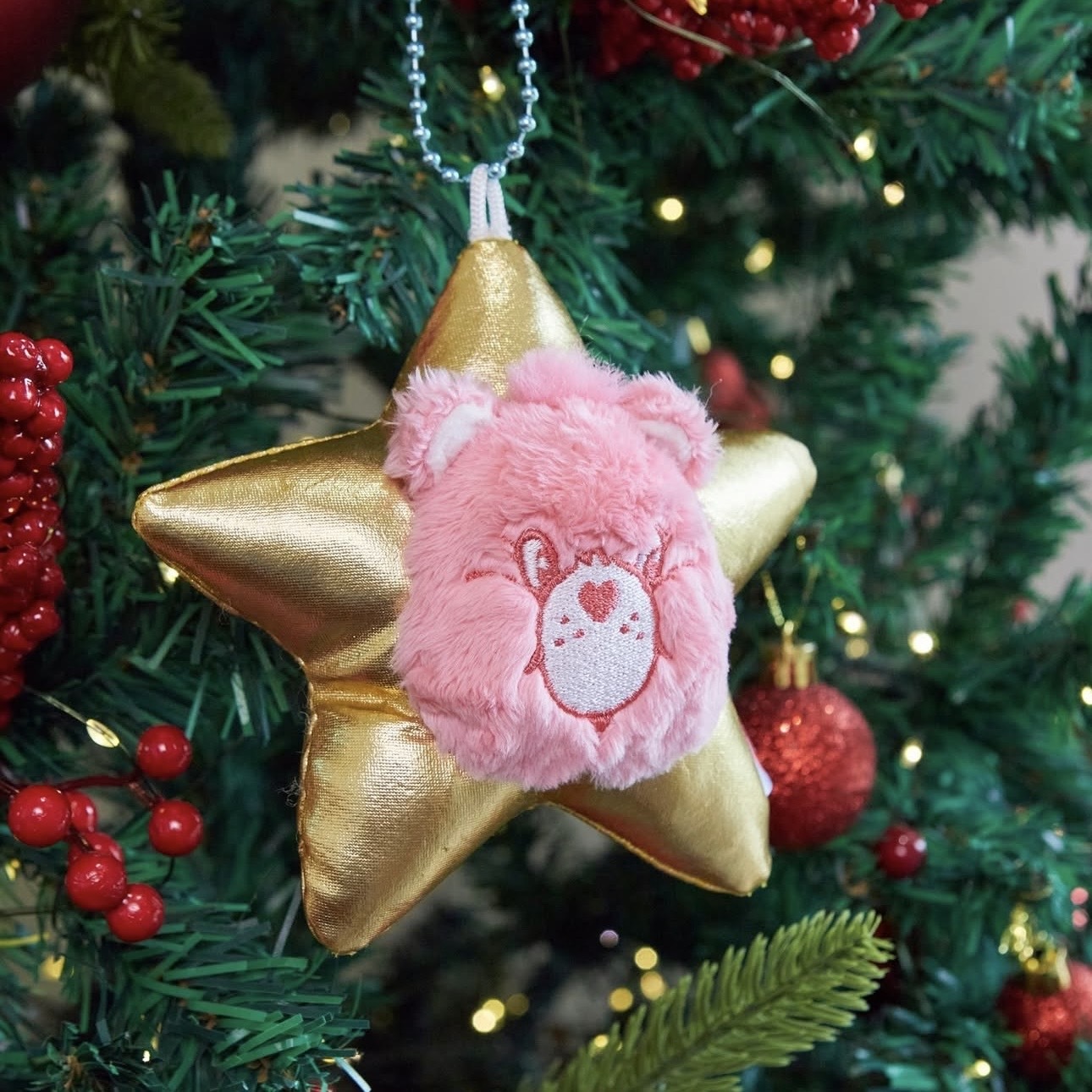 CARE BEARS CHRISTMAS KEYCHAIN OMAMENT 彩虹熊 大頭 聖誕吊飾 泰國