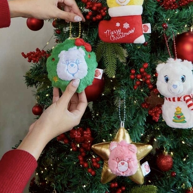 CARE BEARS CHRISTMAS KEYCHAIN OMAMENT 彩虹熊 大頭 聖誕吊飾 泰國