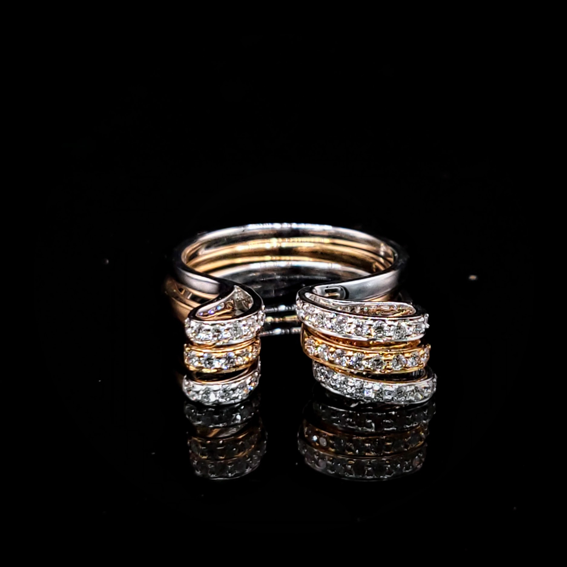 全新18K金40份鑽石3隻套戒