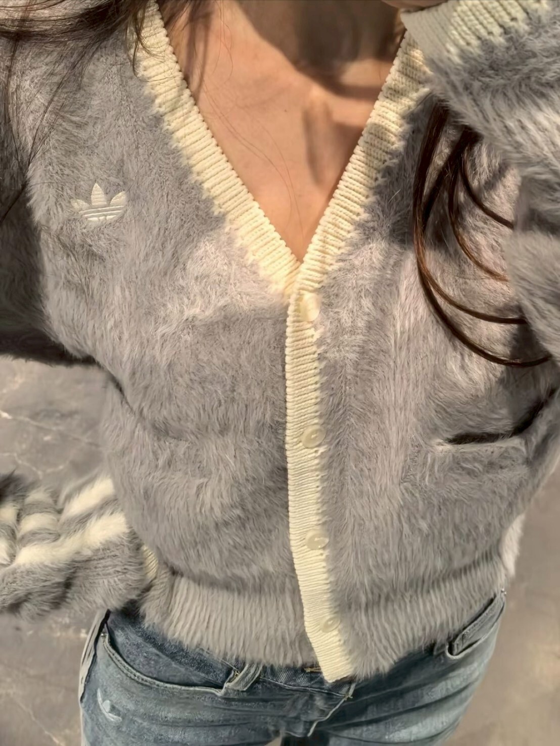 adidas Originals 超軟 馬海毛開襟外套