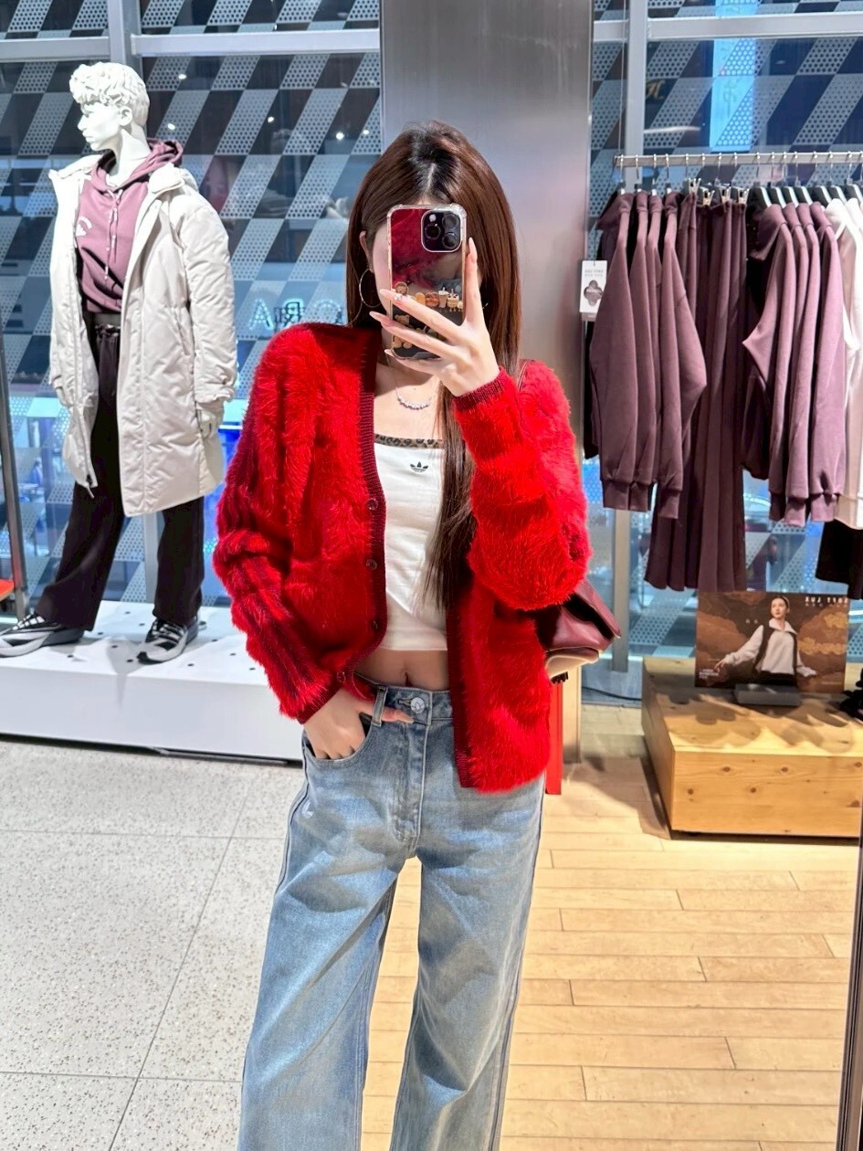 adidas Originals 超軟 馬海毛開襟外套