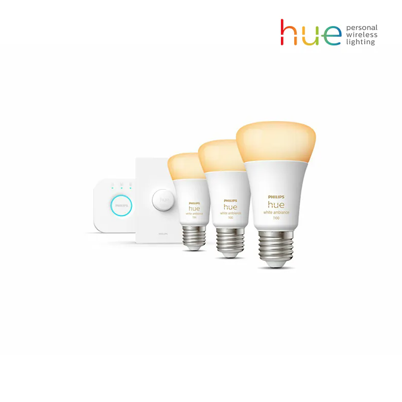 Philips Hue E27 黃白光燈泡入門套裝 (11W)