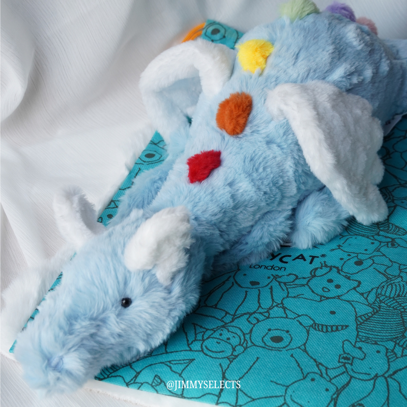 【代購】Jellycat 天空藍（彩虹）雪龍｜療癒蓬鬆毛絨公仔
