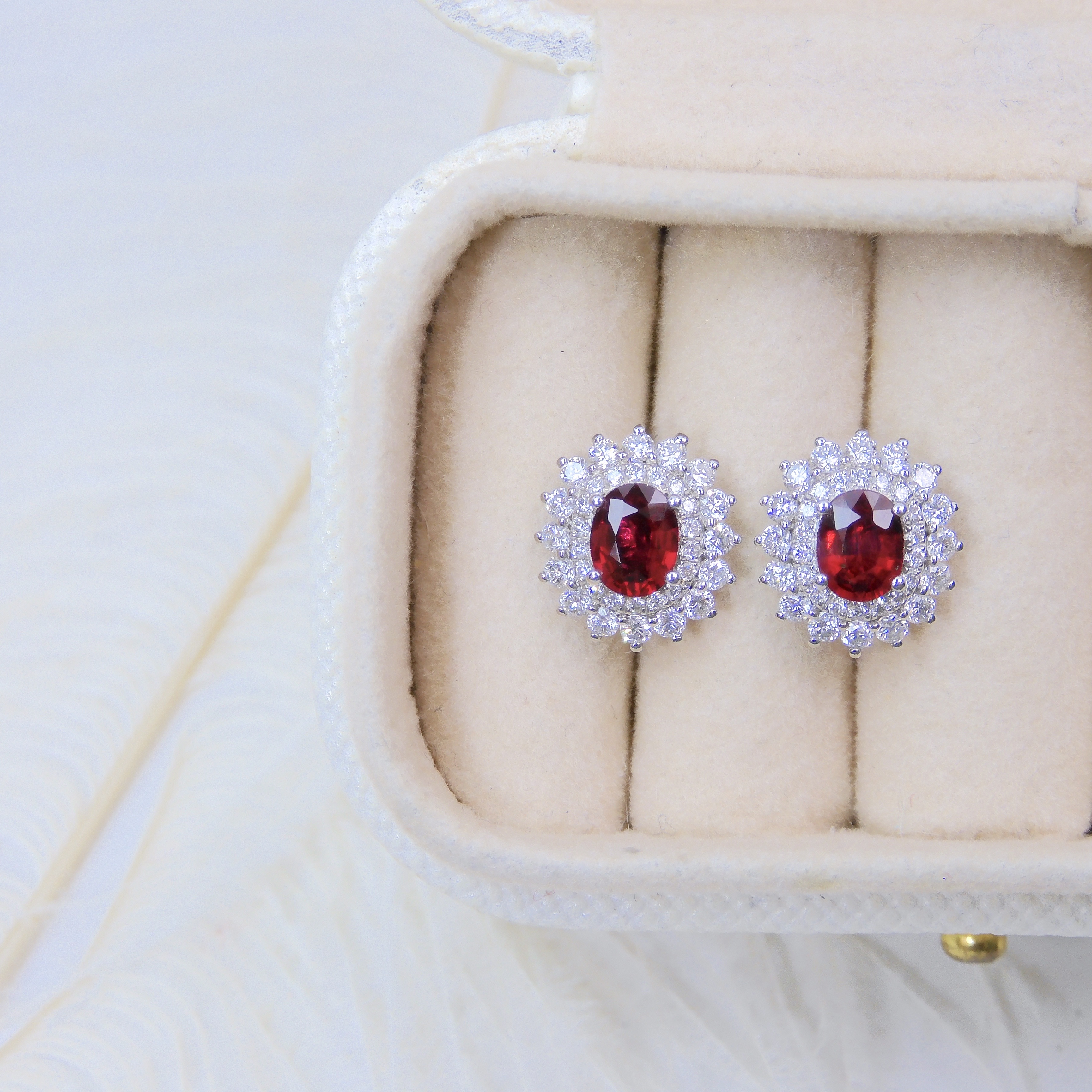 18K金 0.8ct 紅寶石耳釘 (配證書)