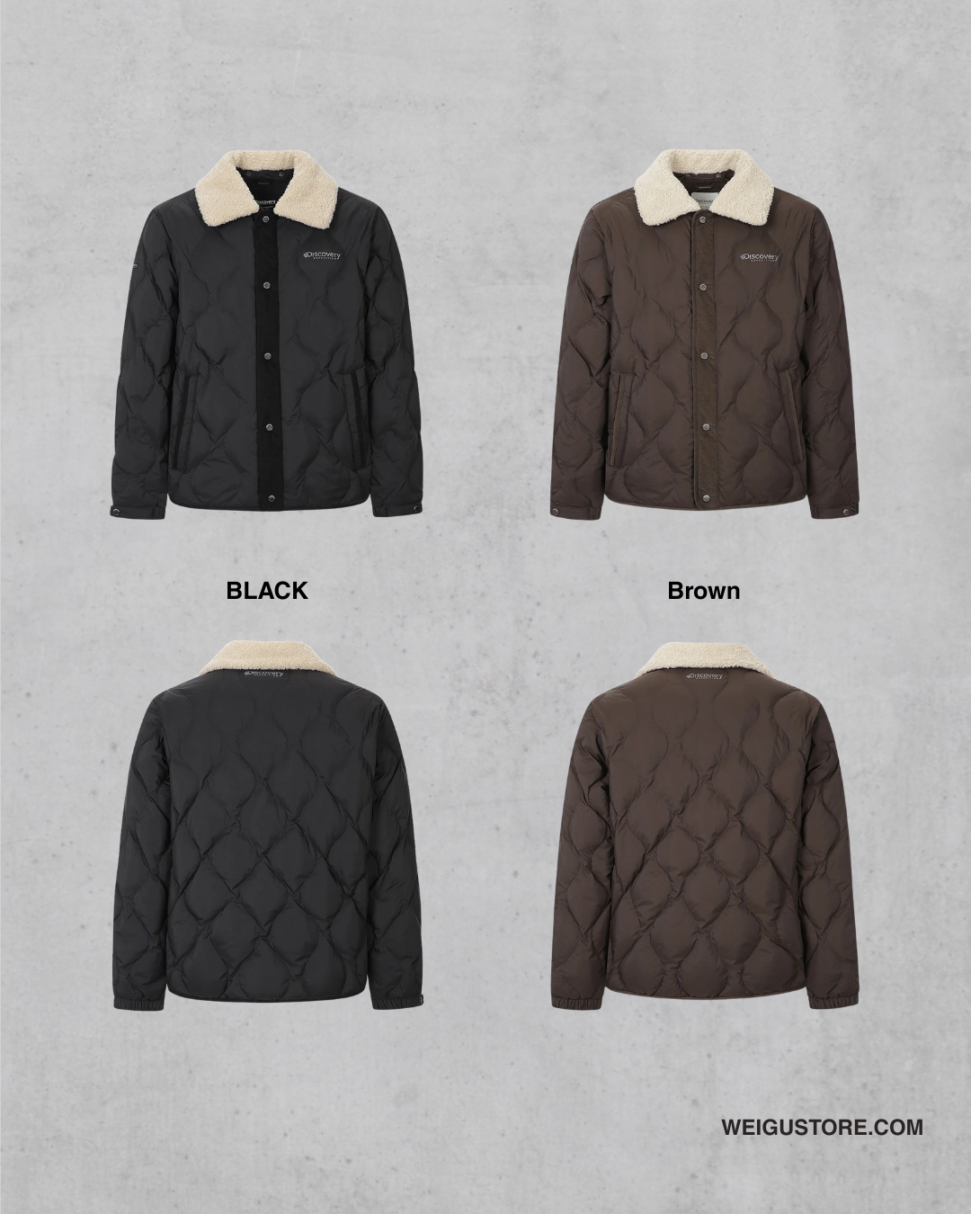 【預購】Discovery 男款 羊羔毛翻領 羽絨外套 DMDJ81056 冬季折扣款