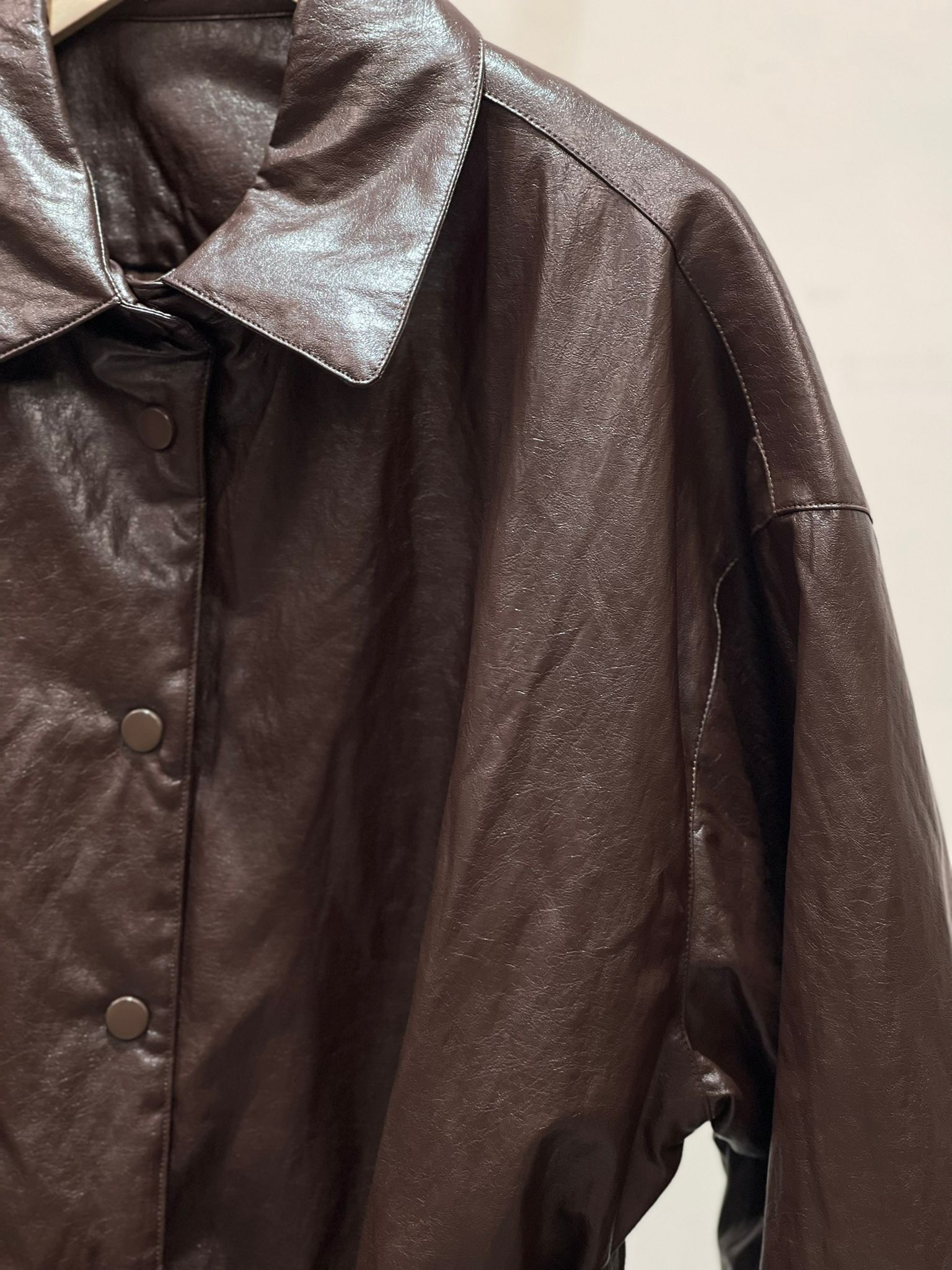 0213041a/綁繩收腰款皮褸 46/46/31