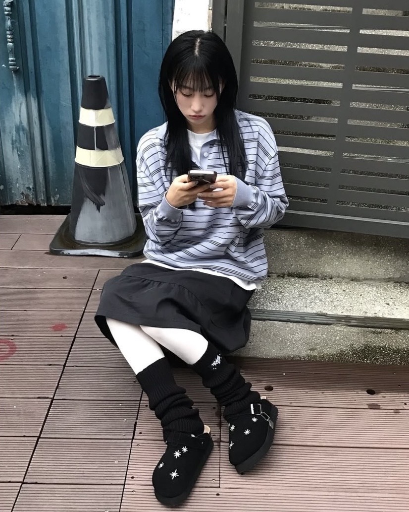 <超美>韓國 OTZ x Lofa Seoul 星星 刺繡 絨面 麂皮 拖鞋 懶人鞋 厚底 勃肯鞋