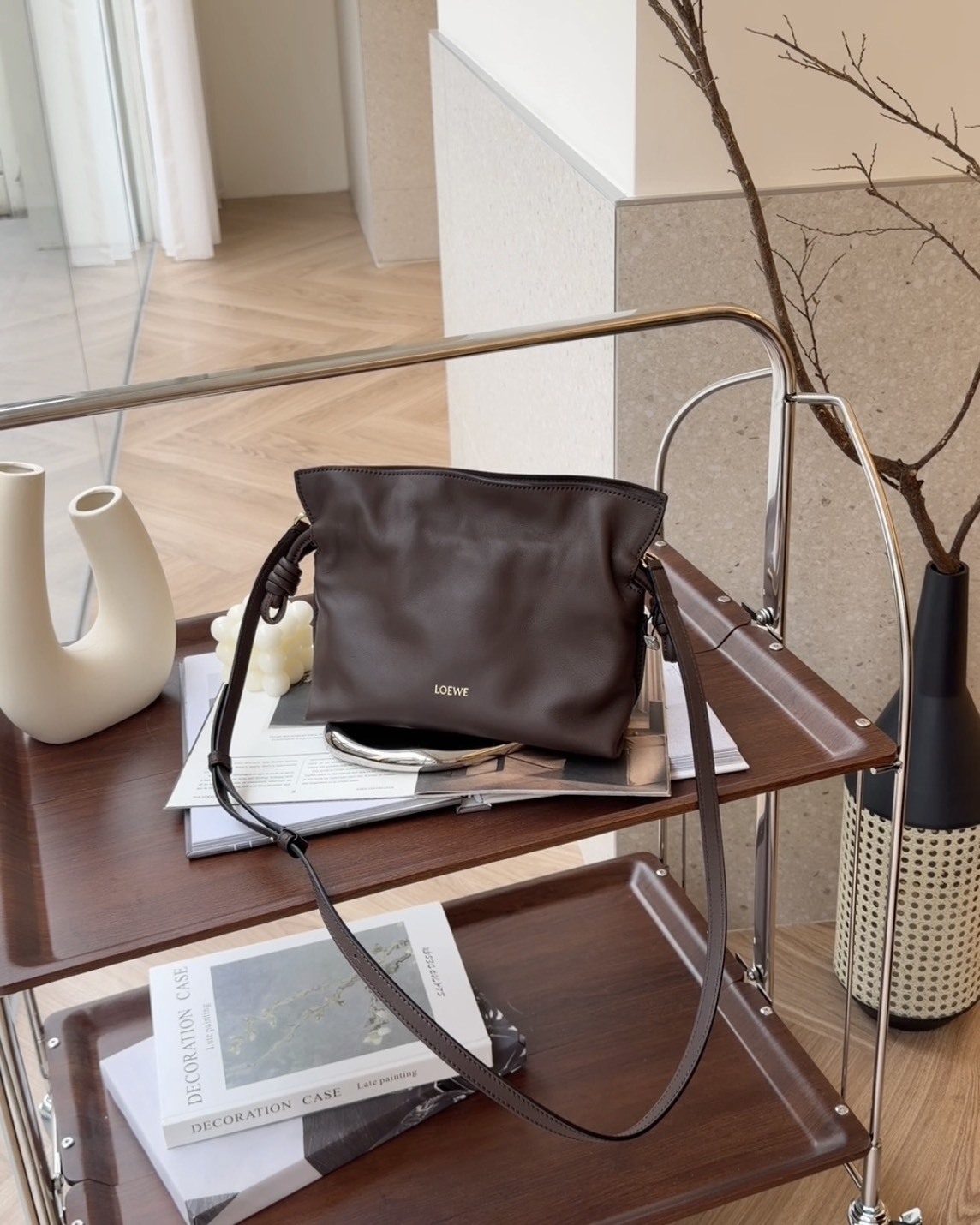 LOEWE｜Flameno 迷你福袋包 巧克力色