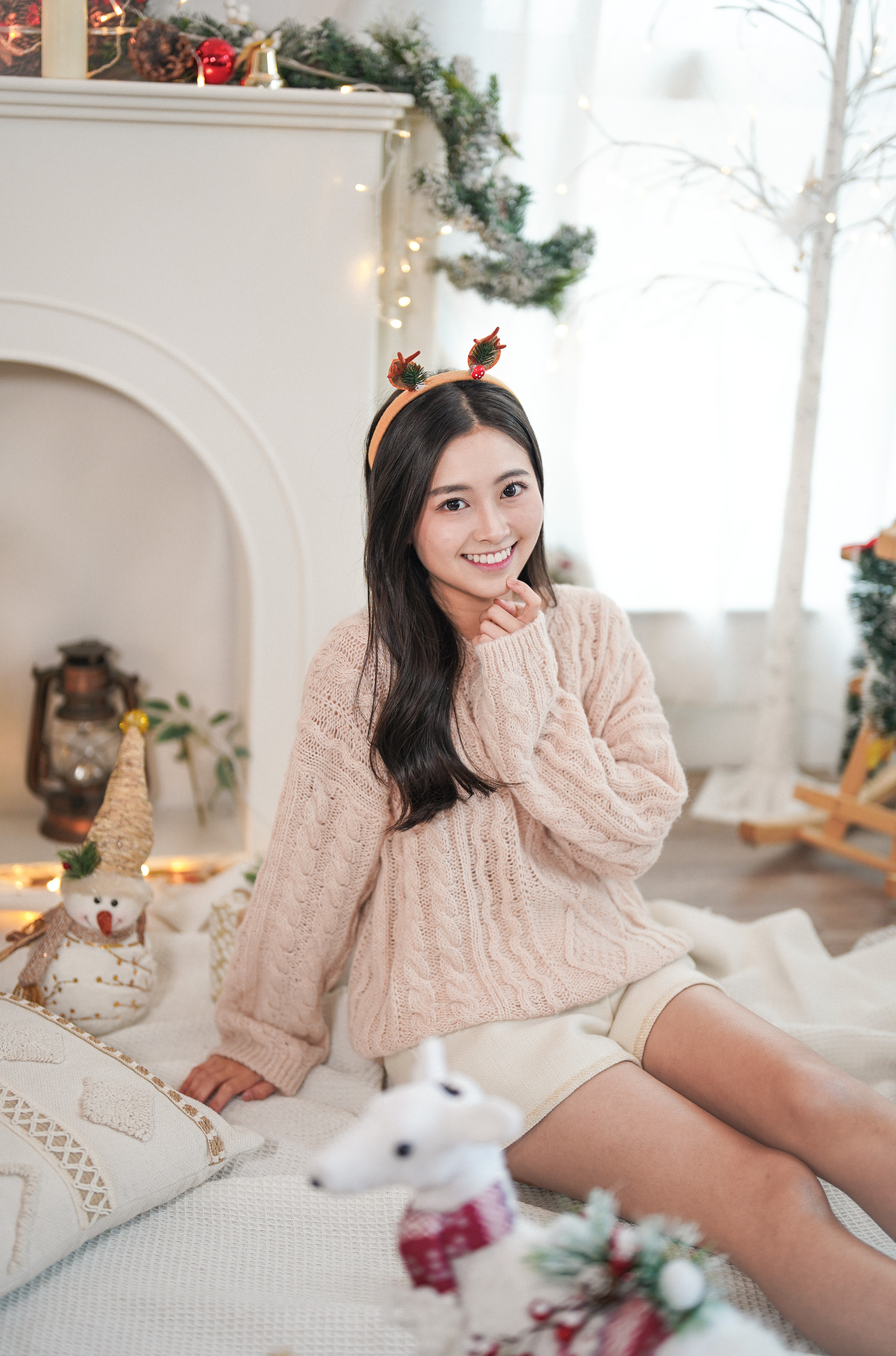 T1448 Glowing Heart Braided Sweater