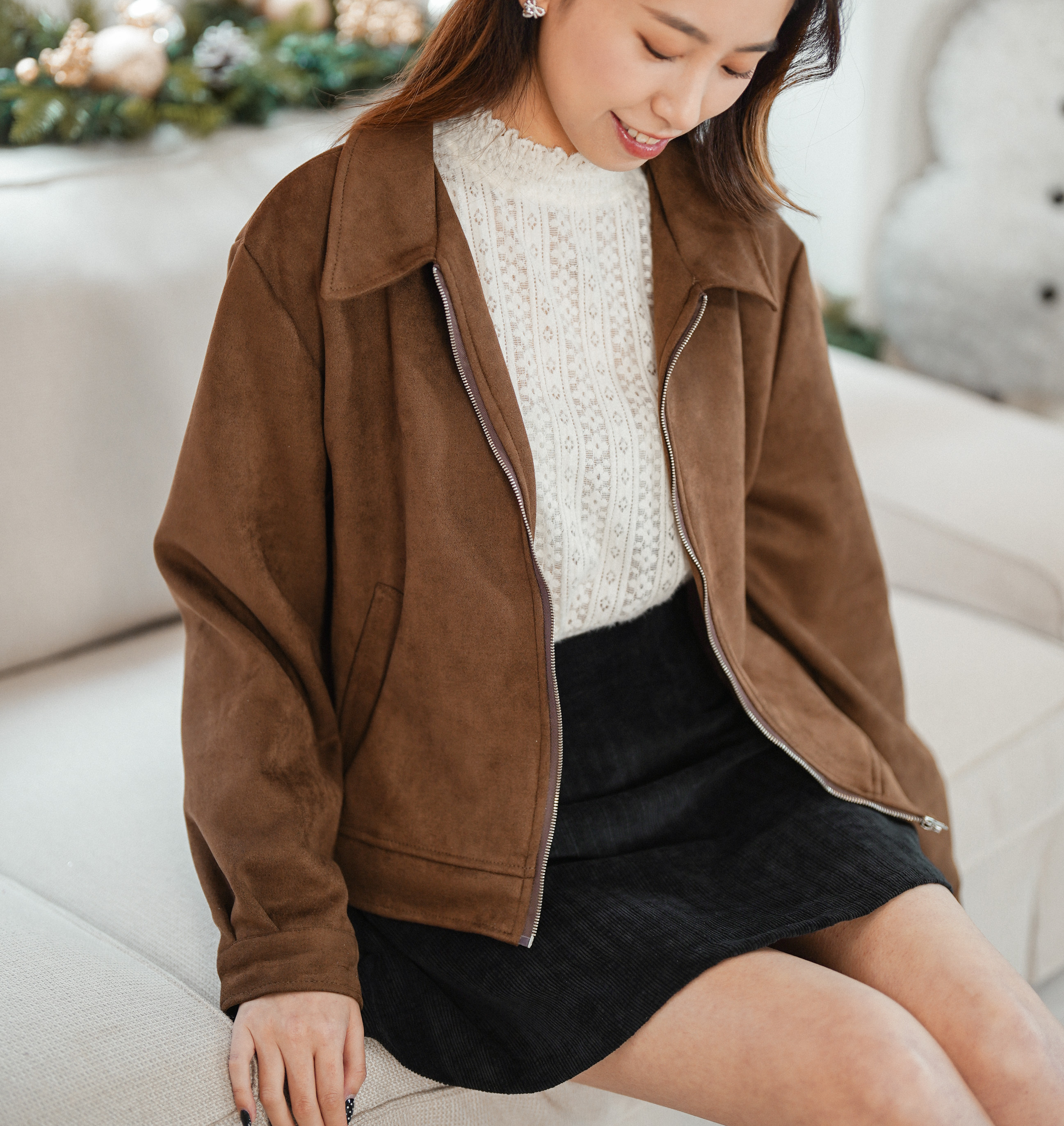 JK268 Mocha Suede Jacket