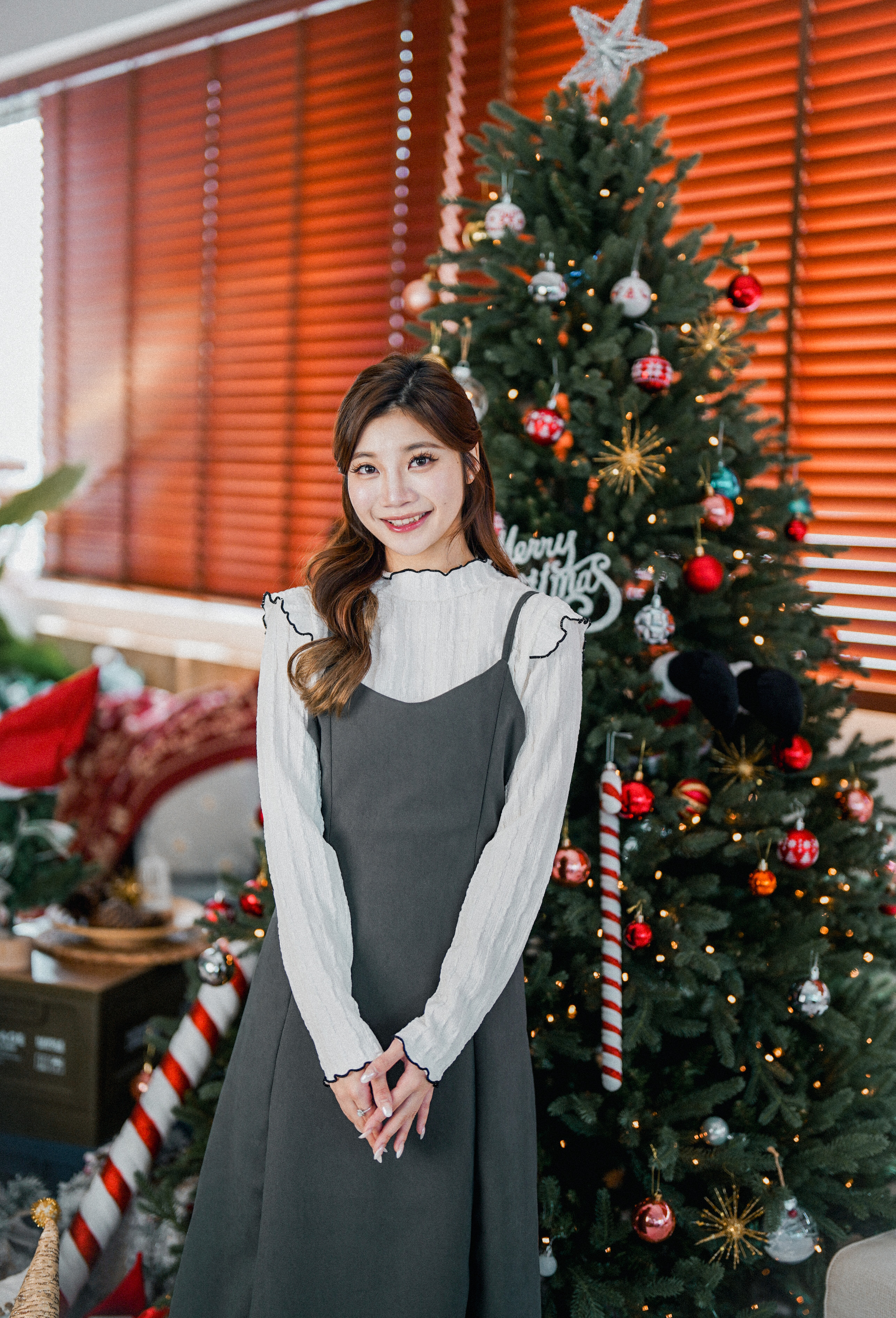 OP687 Bluish Grey Velvet Dress