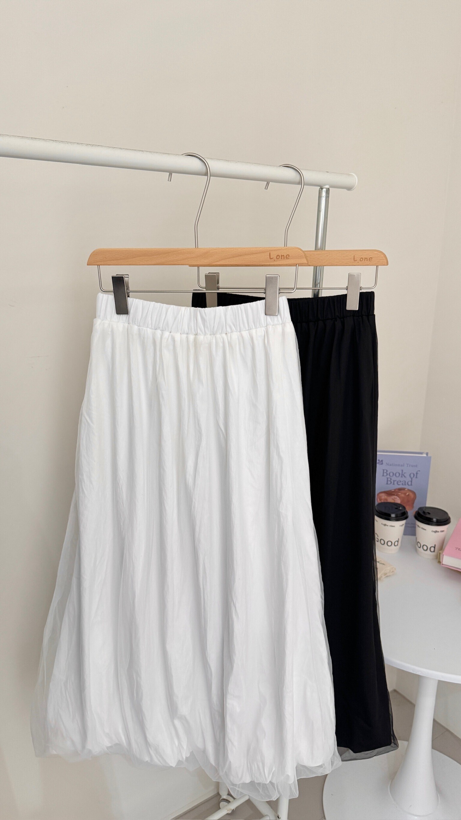 雙層網紗氣球長裙