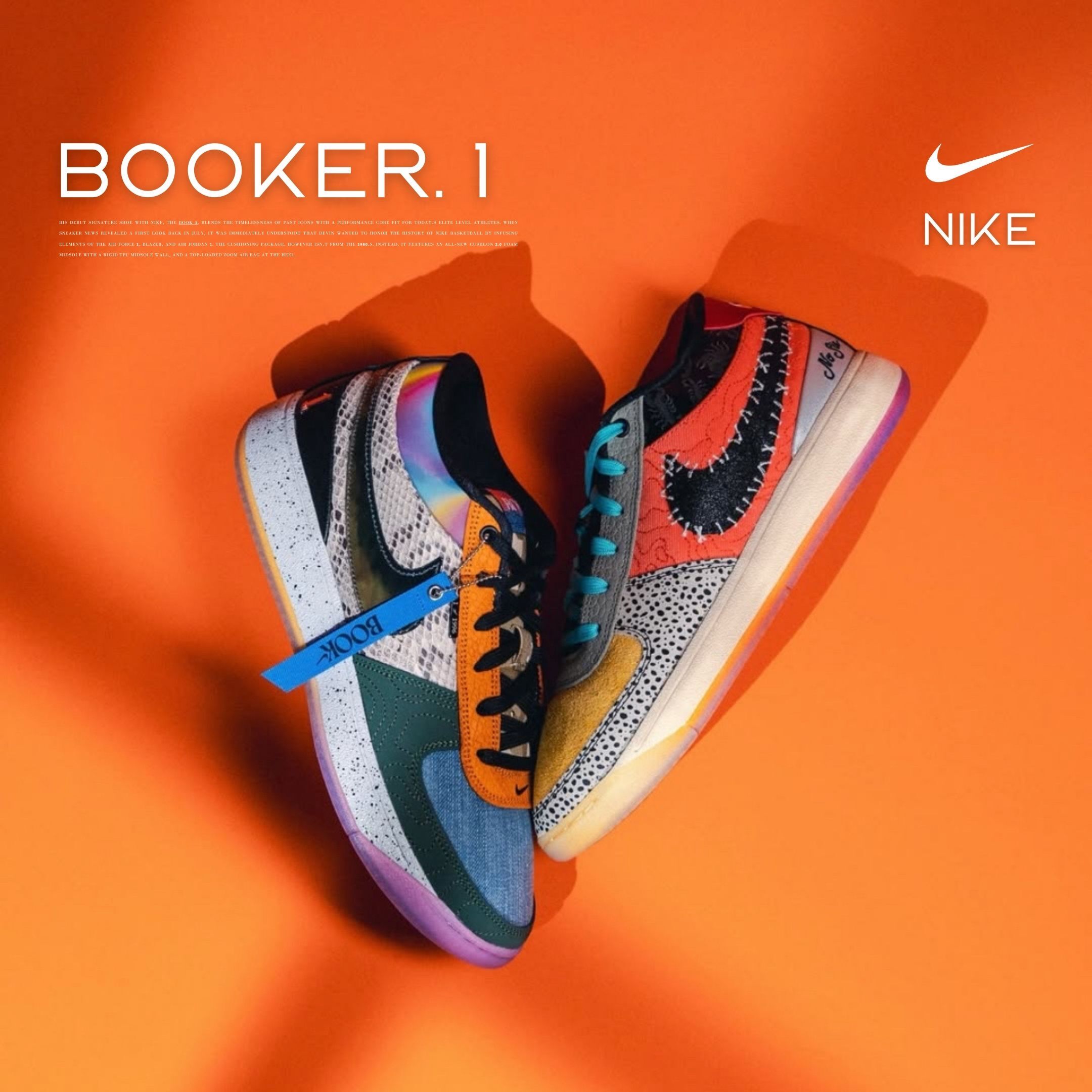 NICEDAY 代購 NIKE BOOK 1 WHAT The 鴛鴦 蛇紋 彩虹 麂皮 拼接 籃球鞋 實戰 IH1335-100