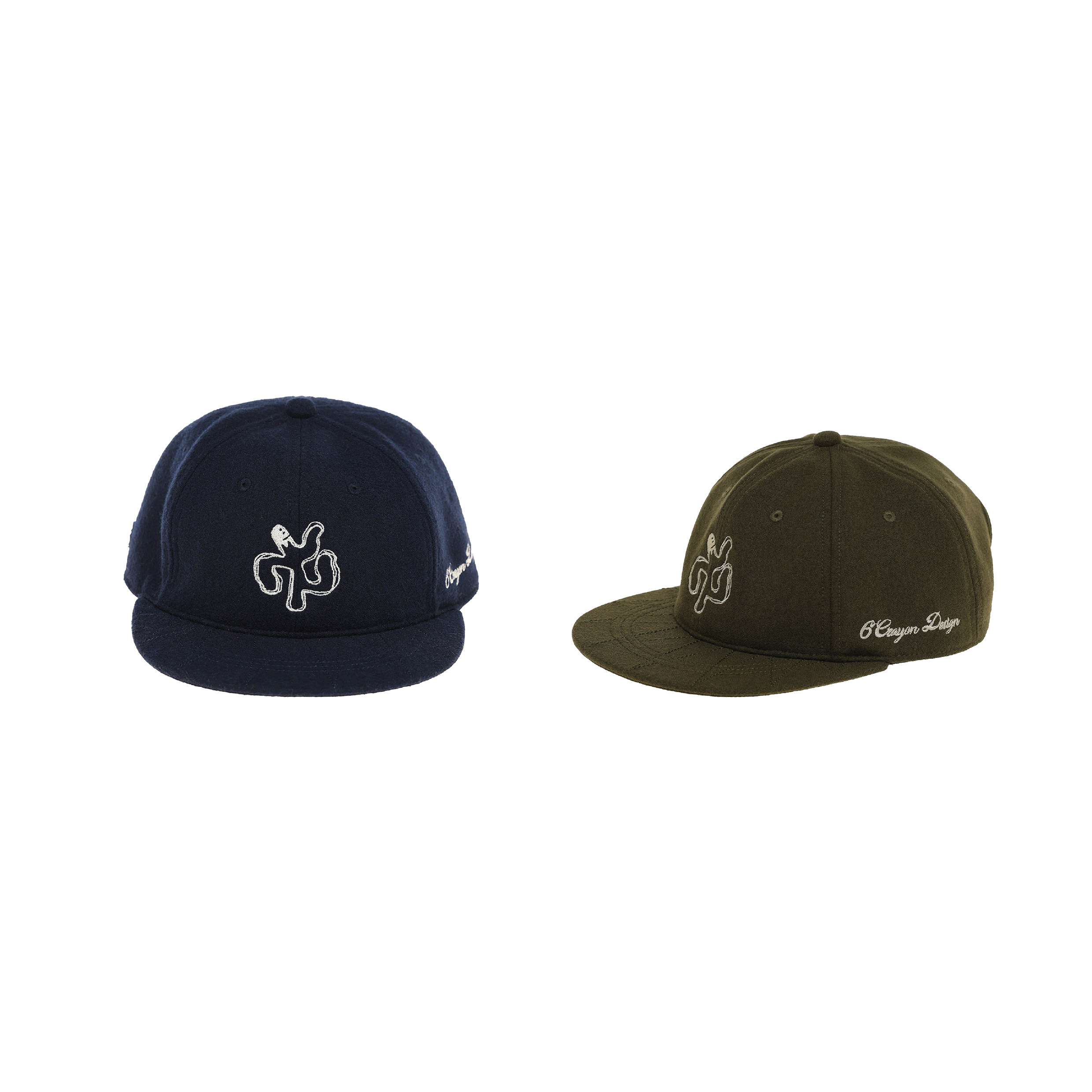 6CRAYON Wool basebell Cap 刺繡羊毛棒球帽