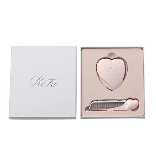 ReFa Gift Selection-Heart Comb Aira & Heart Mirror (Rose Gold)