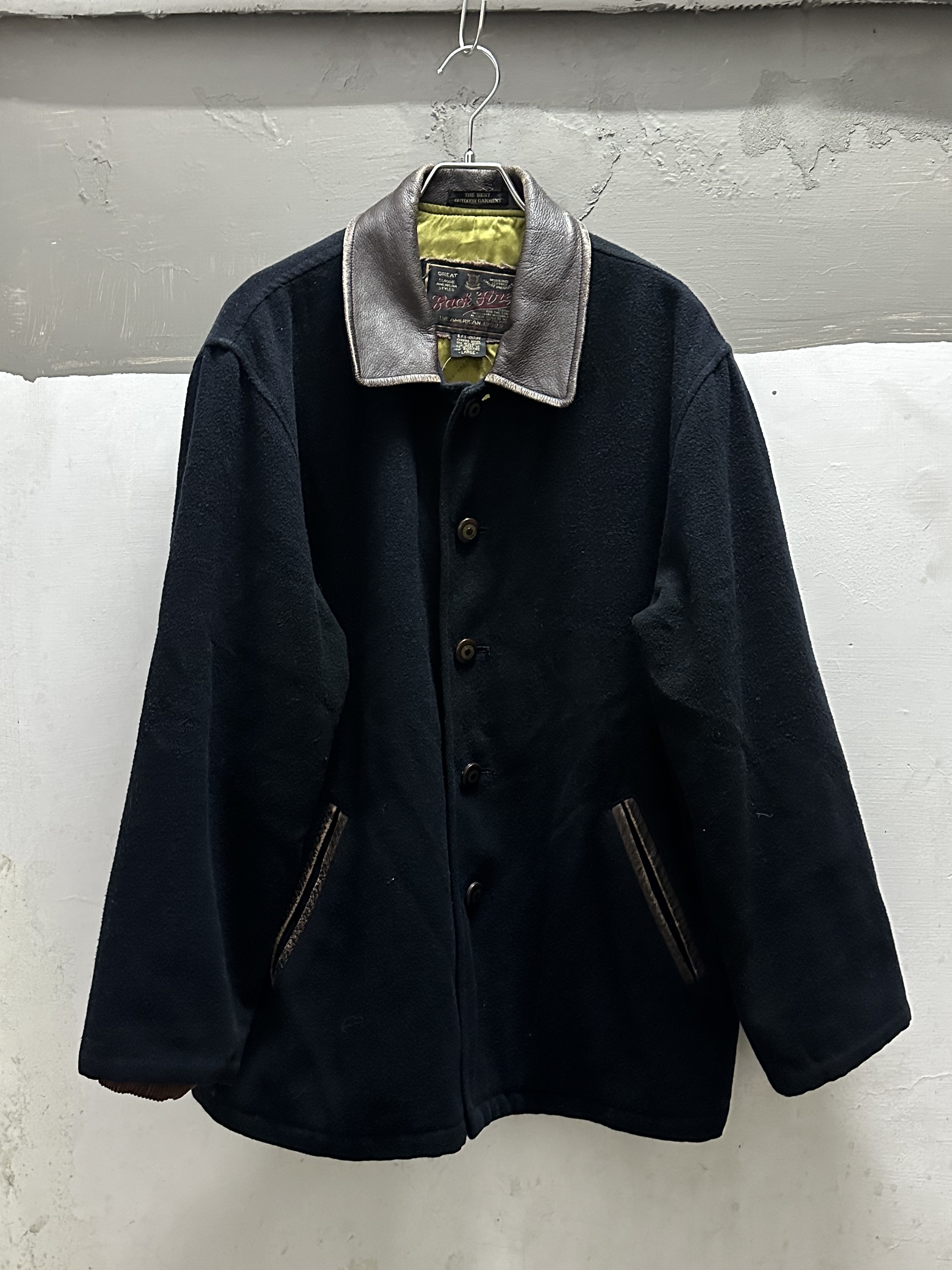 80’s Back Fire Wool x Leather Coat (Made In Korea)