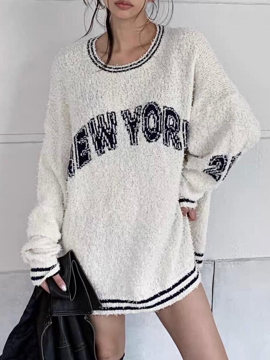 英文字針織衫 OUR-164T