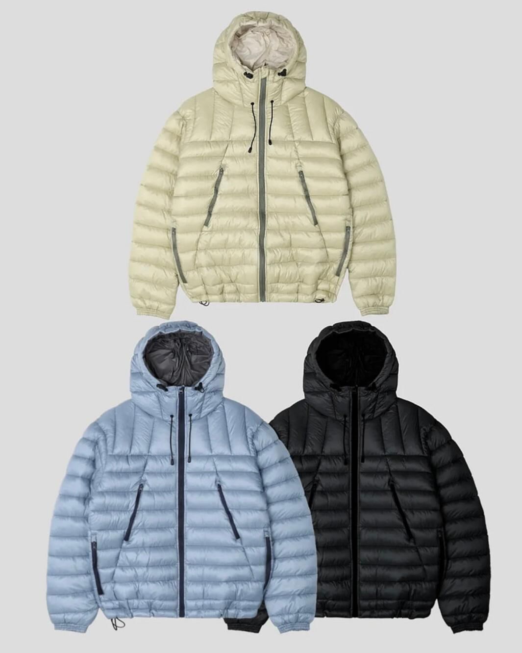 暗橫紋連帽拉鍊外套(夾棉) OUR-169JK