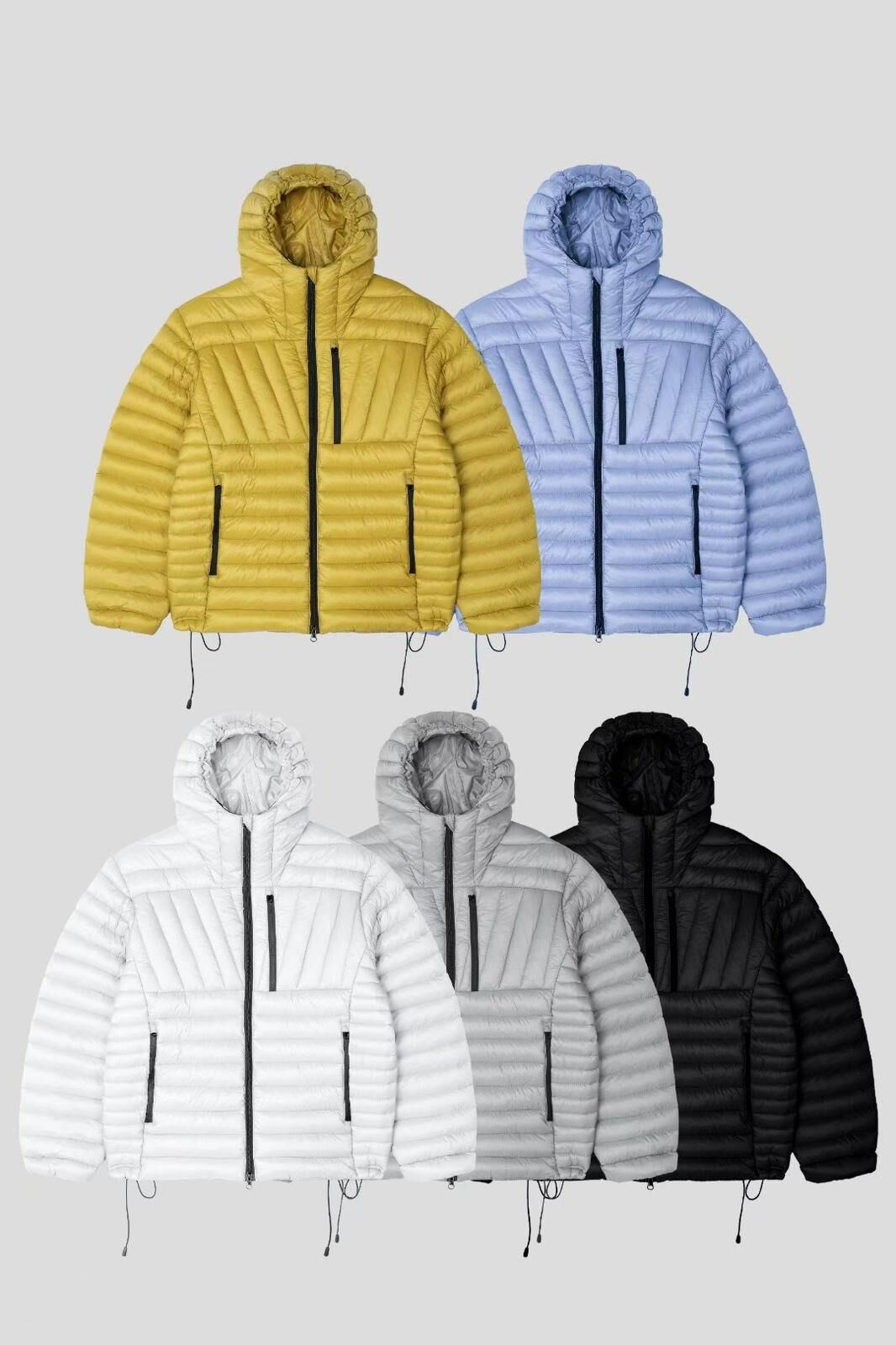 暗橫紋連帽拉鍊外套(夾棉) OUR-170JK