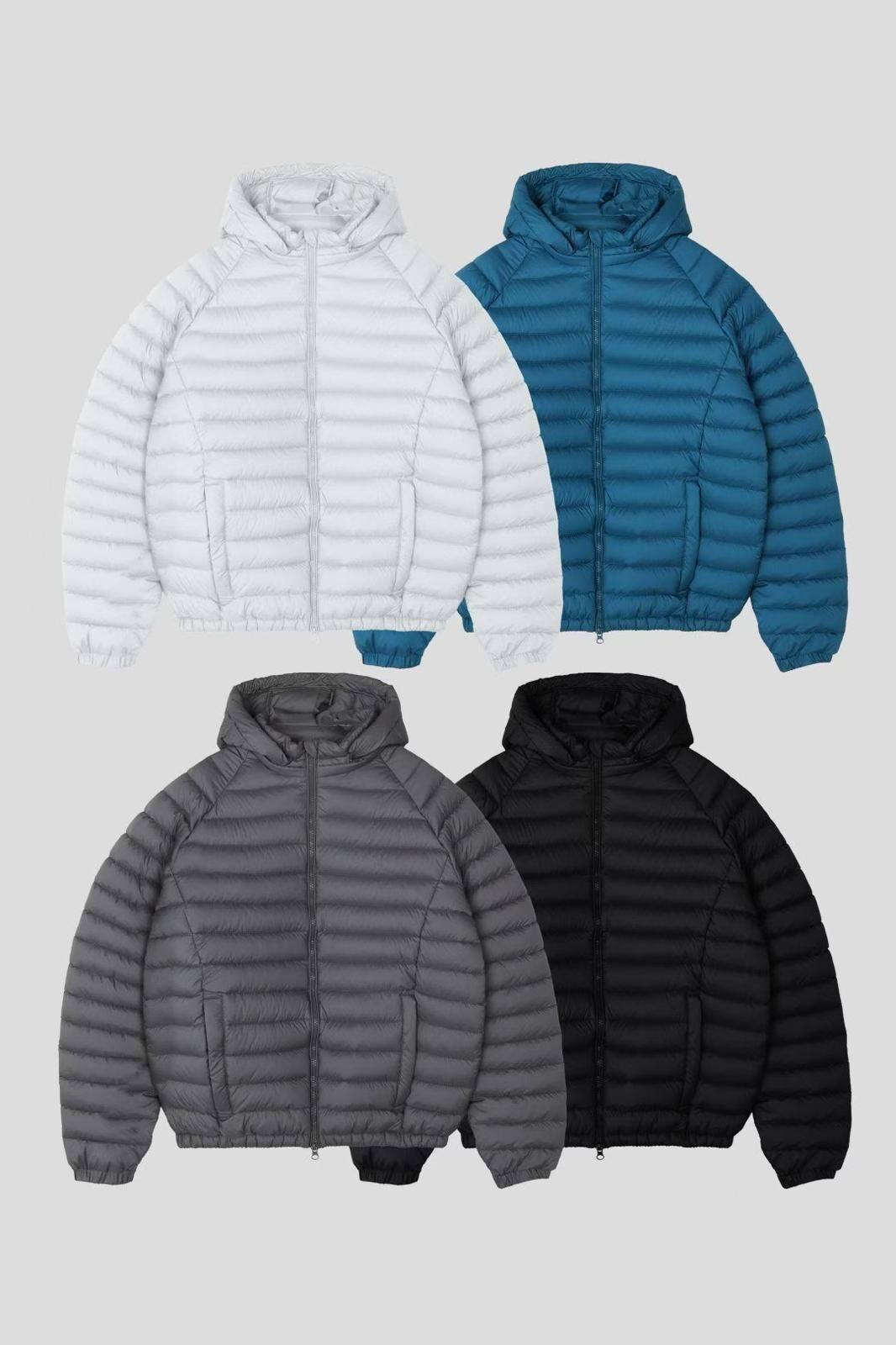 暗橫紋連帽拉鍊外套(夾棉) OUR-171JK