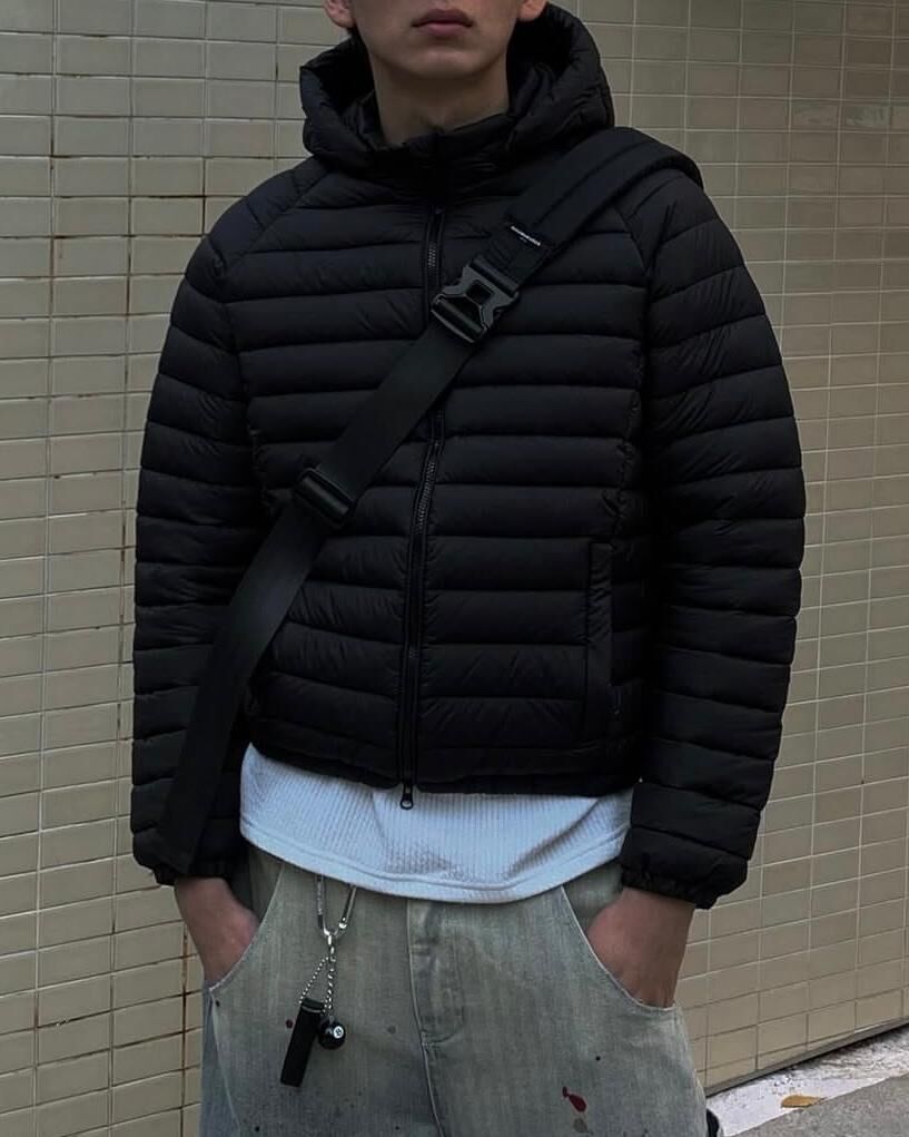 暗橫紋連帽拉鍊外套(夾棉) OUR-171JK