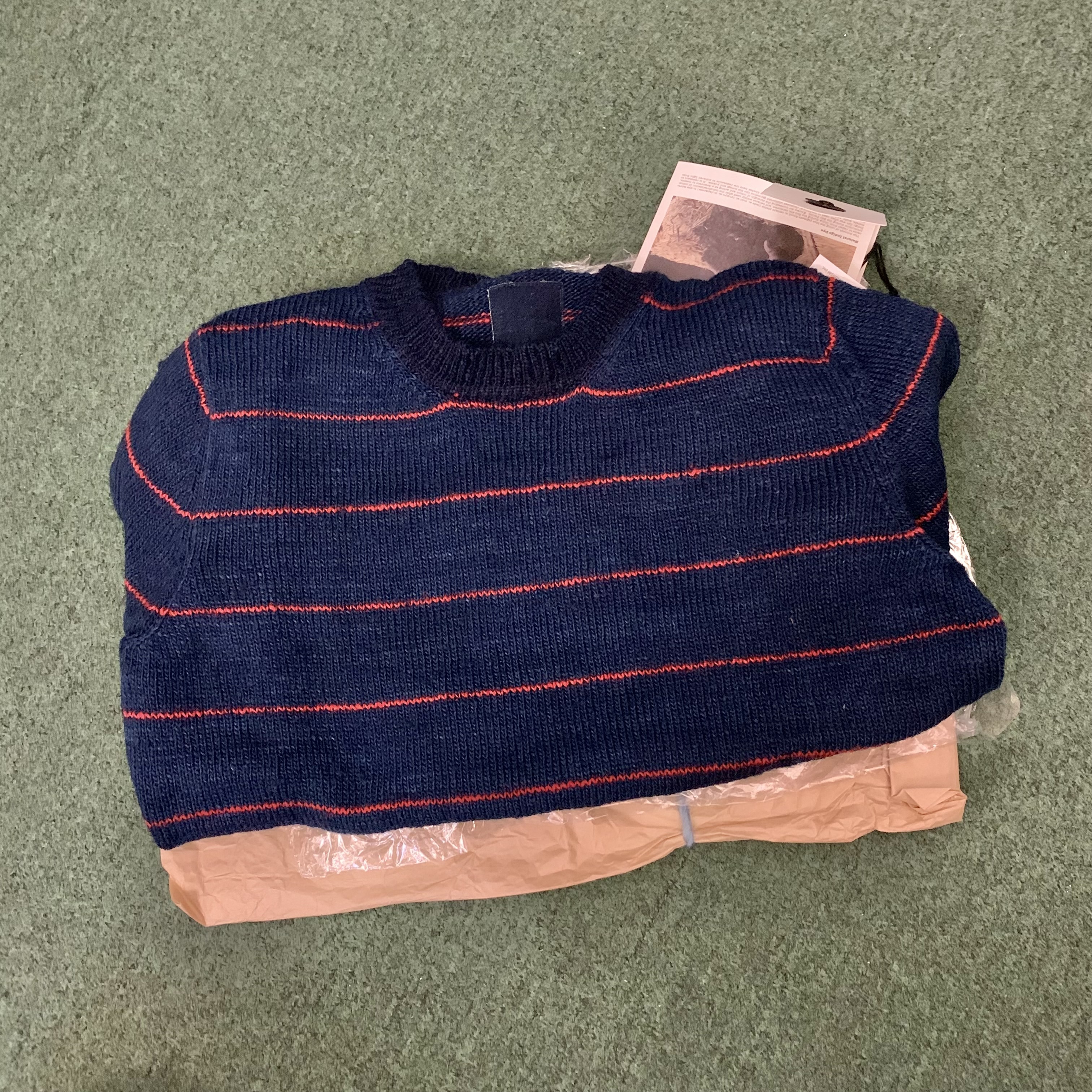 VISVIM ICT BORDER CREWNECK SWEATER KNIT WOOL (NATURAL DYE 天然染) *EVENT LIMITED - INDIGO SIZE 2 IN STOCK NOW (現貨發售中)