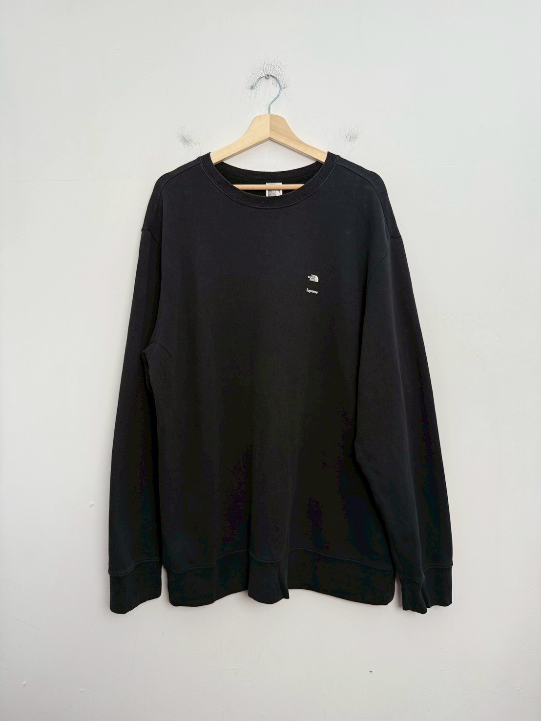 Supreme x TNF 17SS Mountain Crewneck Sweatshirt BLACK SIZE XL