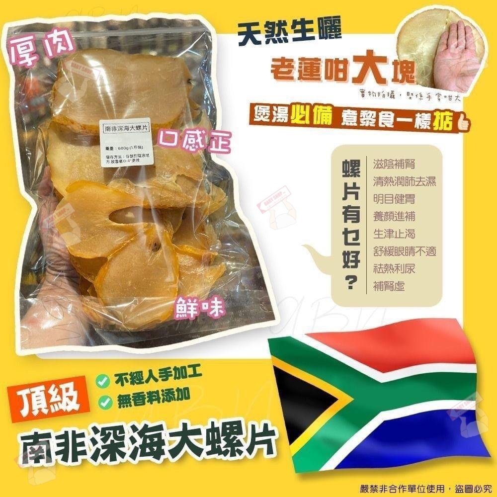 【預訂】AQ122002 頂級南非深海大螺片 (1斤裝)