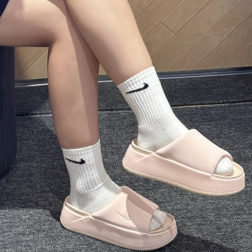 NIKE W CALM ELEVATION 裸粉色 拖鞋 防滑 厚底增高 軟底 HJ5601-600
