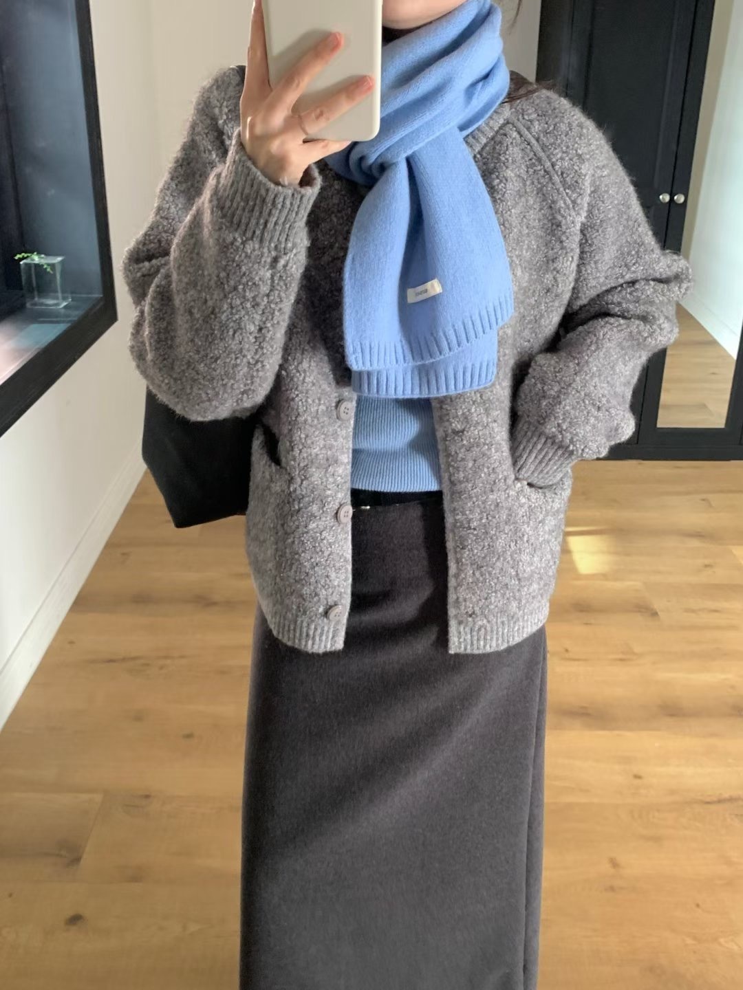 #228N658 今天就這樣! 簡單羔毛針織外套