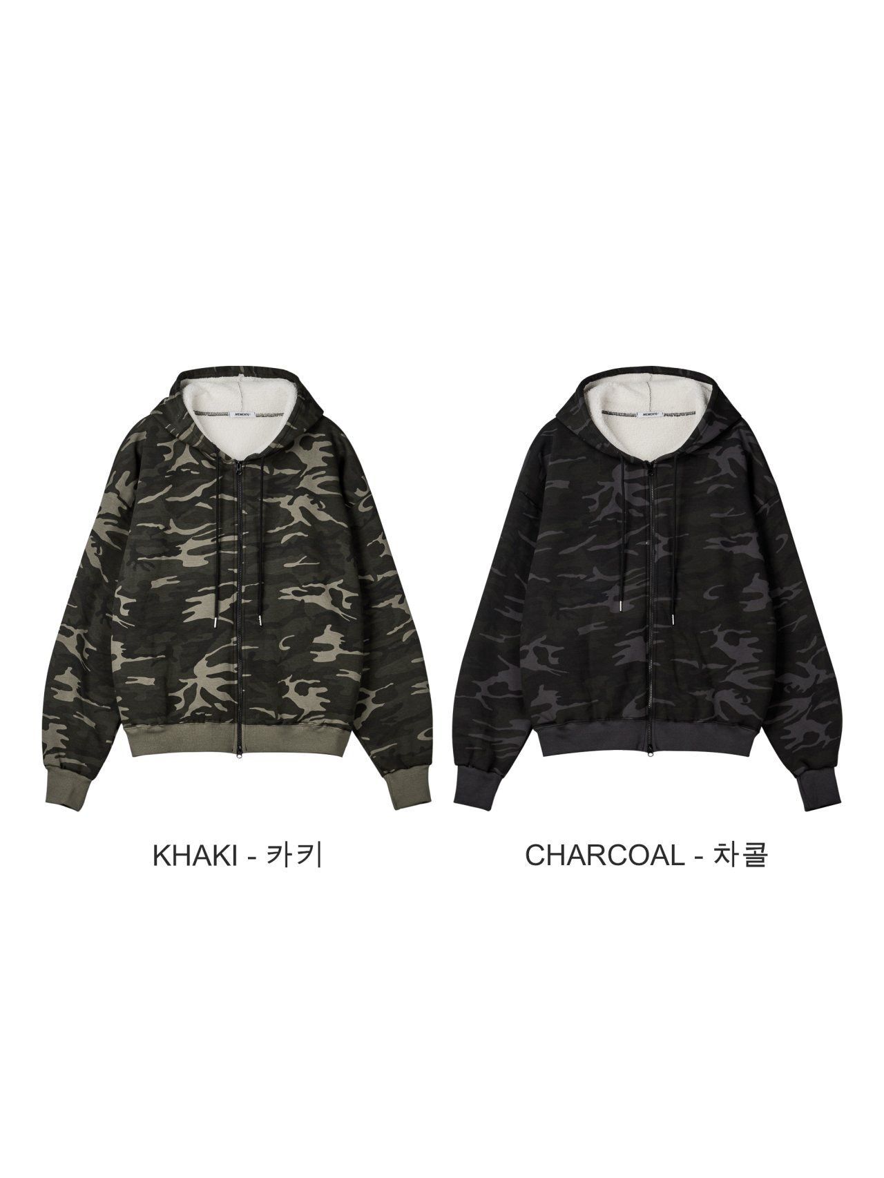 迷彩連帽拉鍊外套(絨毛底) MEMENTO-050JK