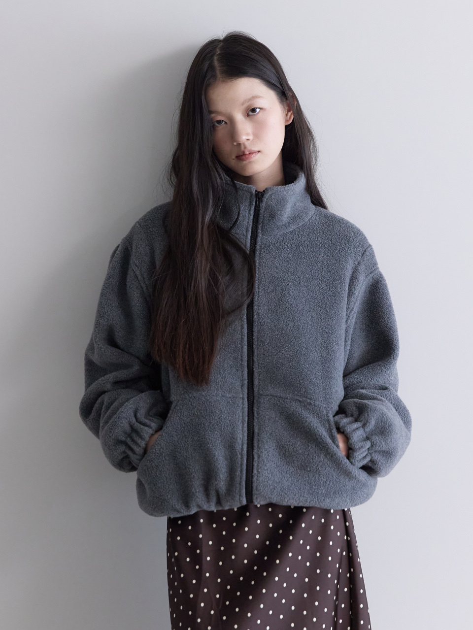 [AMIDI] ZIP-UP FLEECE SWEATSHIRT