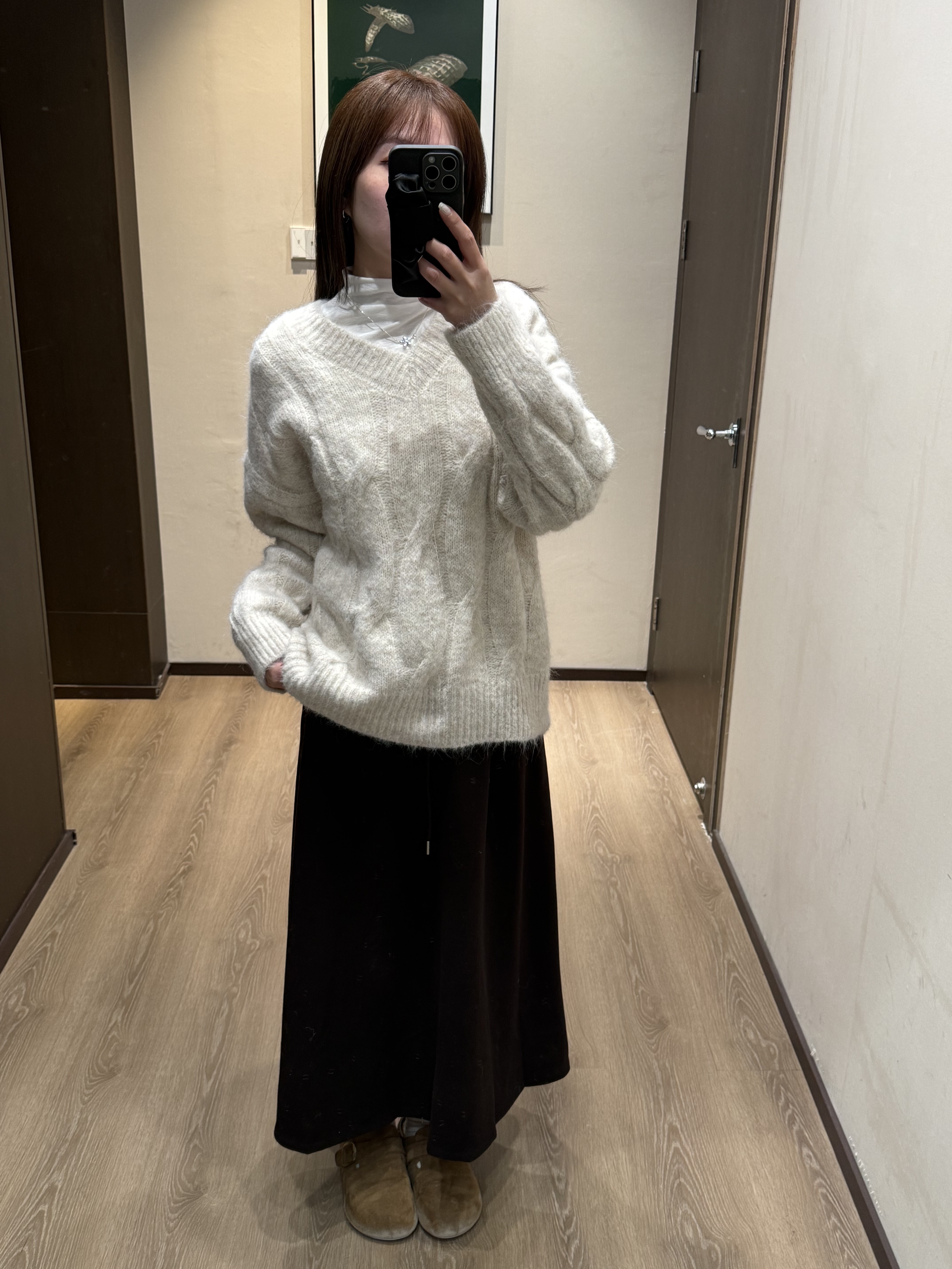 Ｖ領麻花長版毛衣