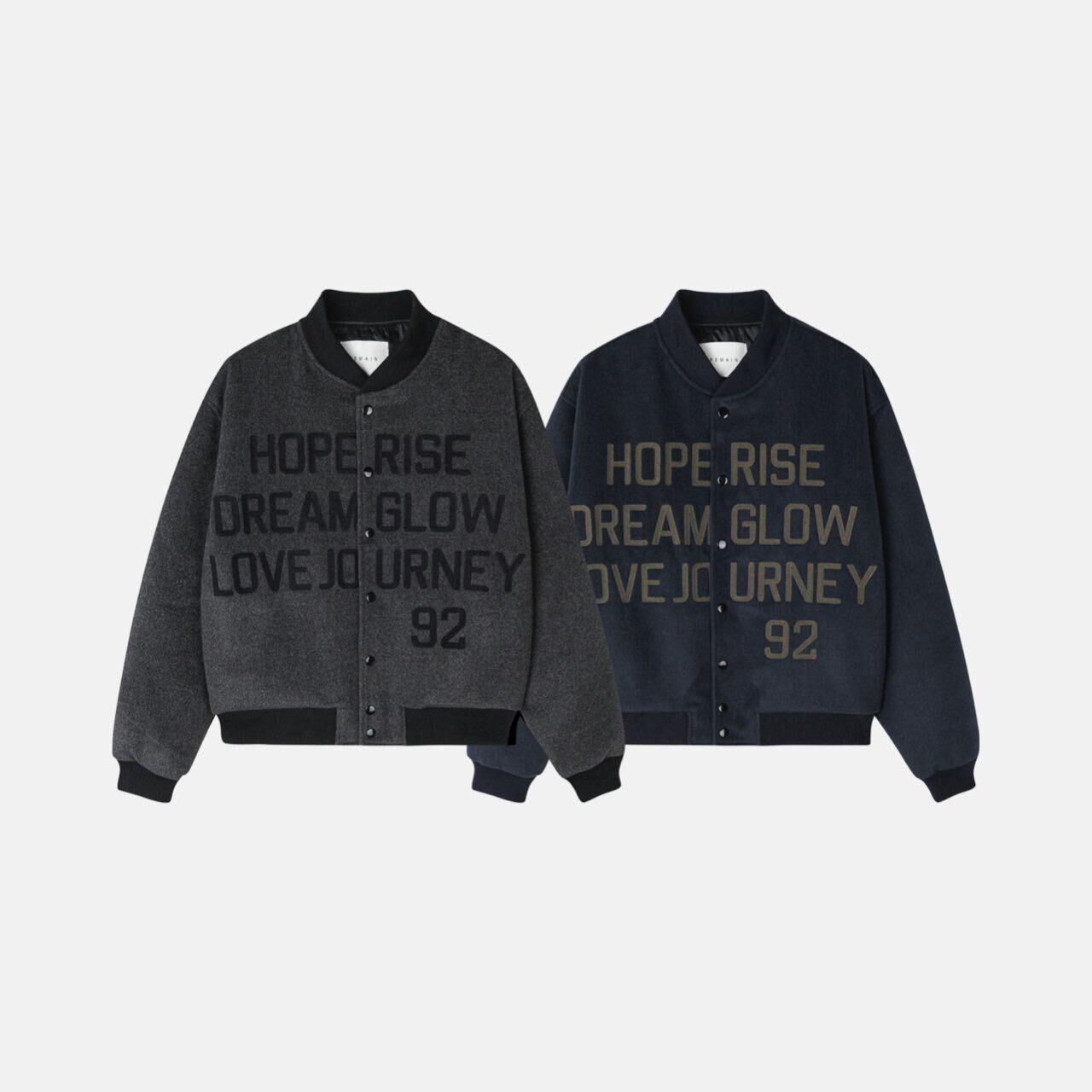 英文字開胸外套(薄夾棉) REMAIN-042JK