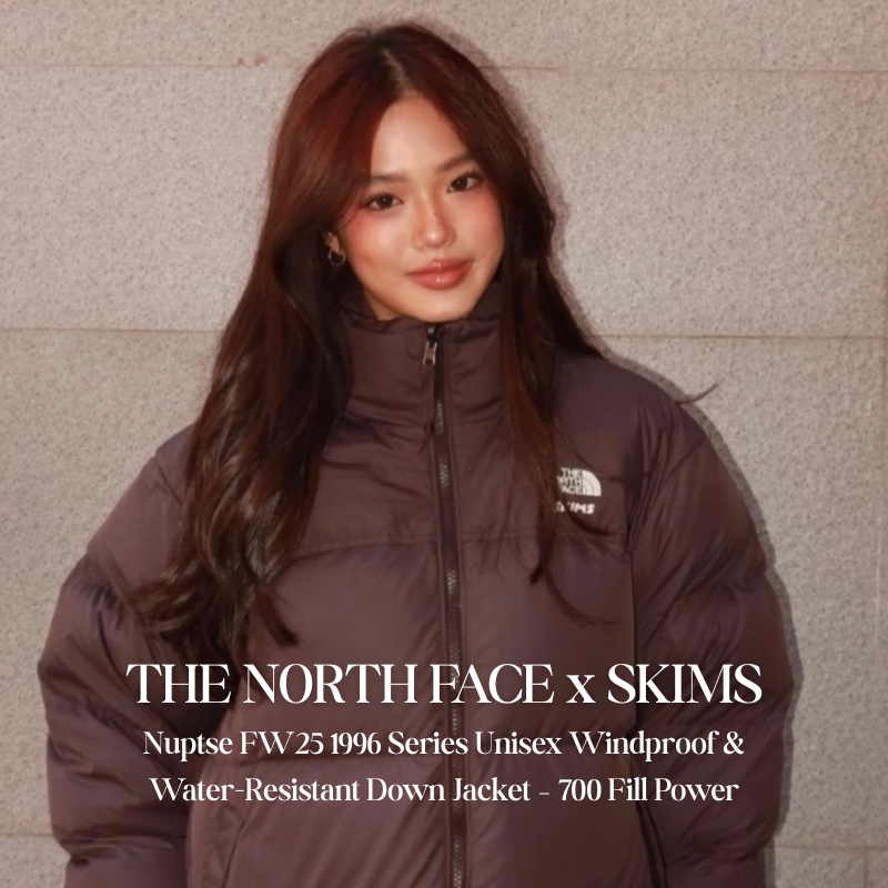 【代購】THE NORTH FACE x SKIMS Nuptse FW25 1996 系列 男女同款保暖防風防潑水長袖羽絨外套 – 700 蓬鬆度 Kim Kardashian