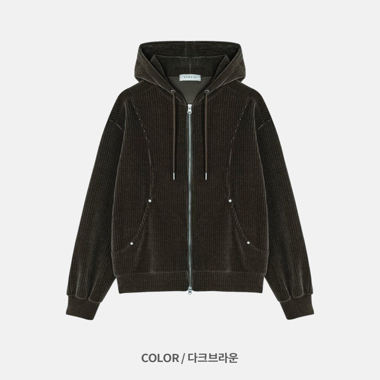 暗直紋連帽拉鍊外套 REMAIN-046JK