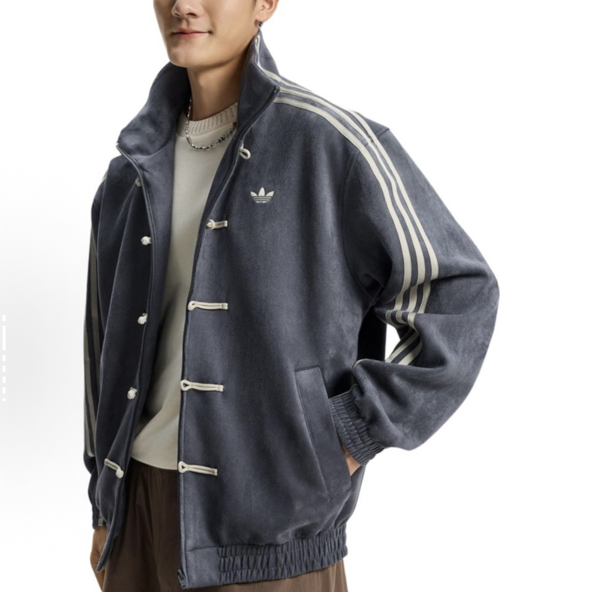 【代購】adidas Originals CTT 3.1 SOFT 新中式立領條紋長袖夾克 – 男女同款(深灰)