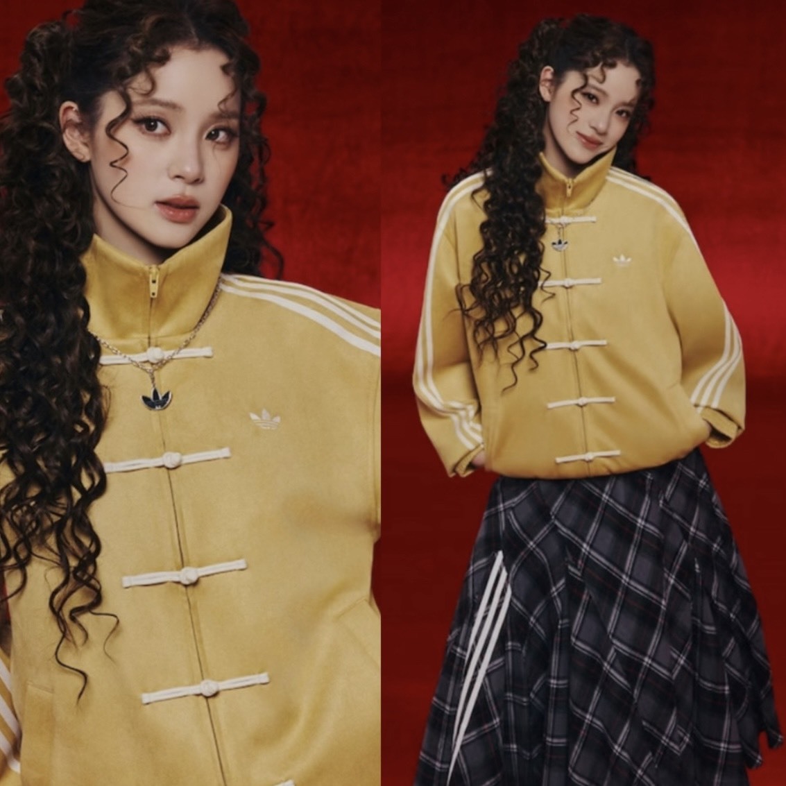 【代購】adidas Originals CTT 3.1 SOFT 新中式立領條紋長袖夾克 – 男女同款(黃) 歐陽娜娜同款