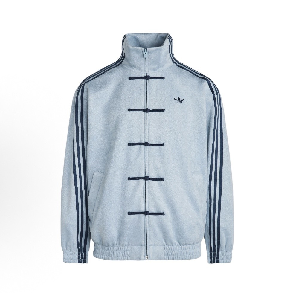 【代購】adidas Originals CTT 3.1 SOFT 新中式立領條紋長袖夾克 – 男女同款 淺藍