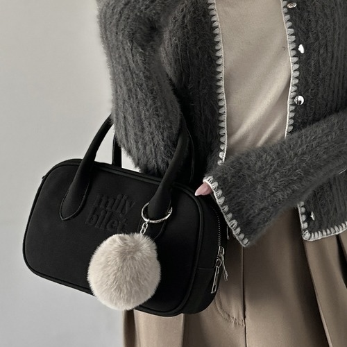 MILY BILET 迷你 波士頓包 壓紋LOGO 仿麂皮 三色 日本代購 93451468