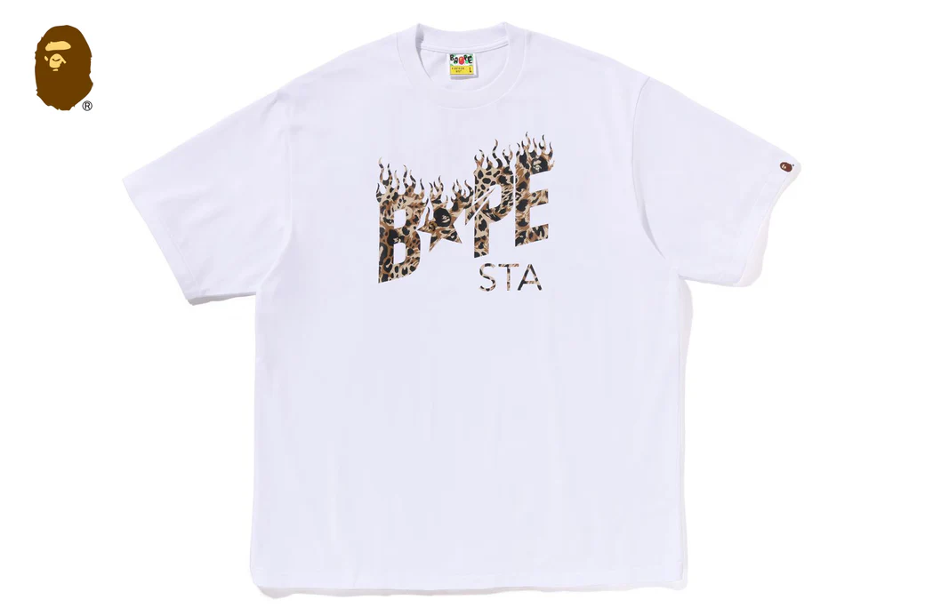 A BATHING APE BAPE 豹紋  STA 字體 LOGO 短T WILD LEOPARD PATTERN  STA LOGO FW25