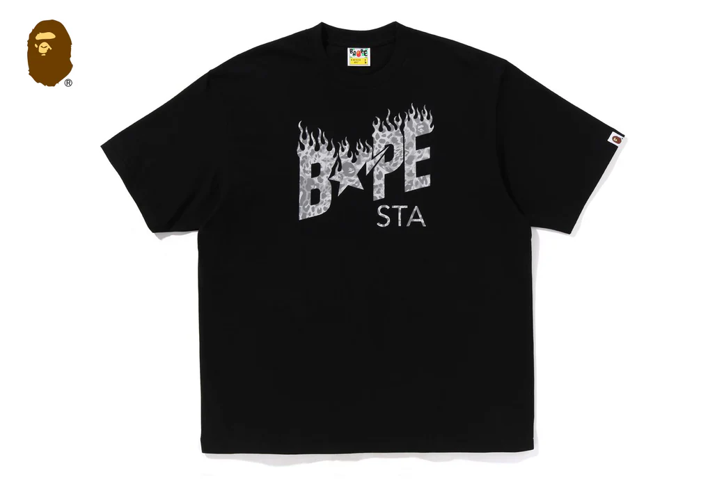 A BATHING APE BAPE 豹紋  STA 字體 LOGO 短T WILD LEOPARD PATTERN  STA LOGO FW25